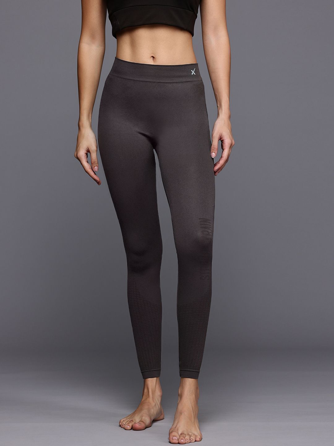 hrx by hrithik roshan Solid Women Brown Tights-picture-11