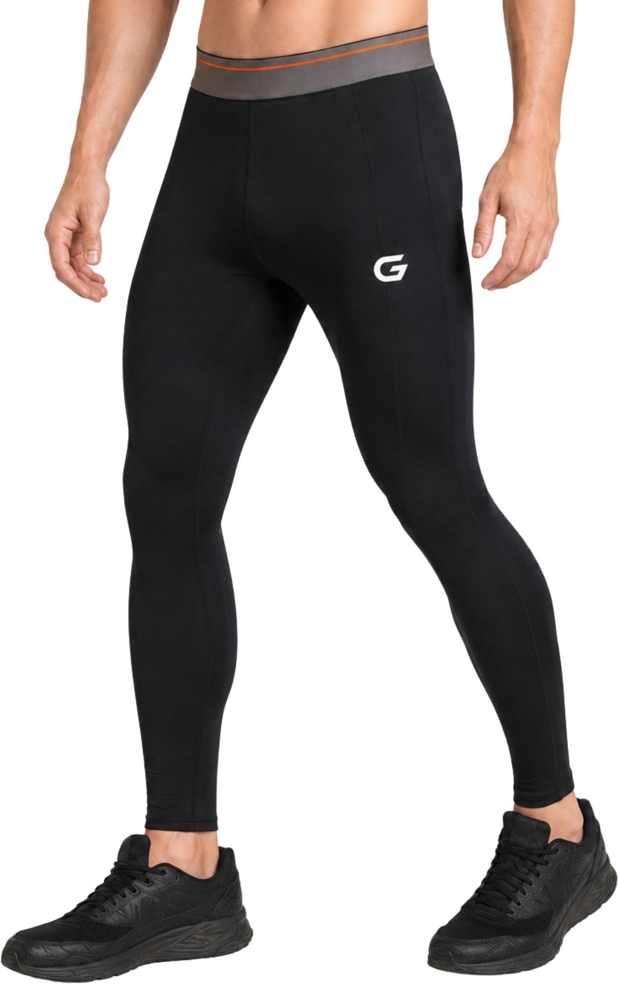 gymific Solid Men Black, Orange Tights-picture-26