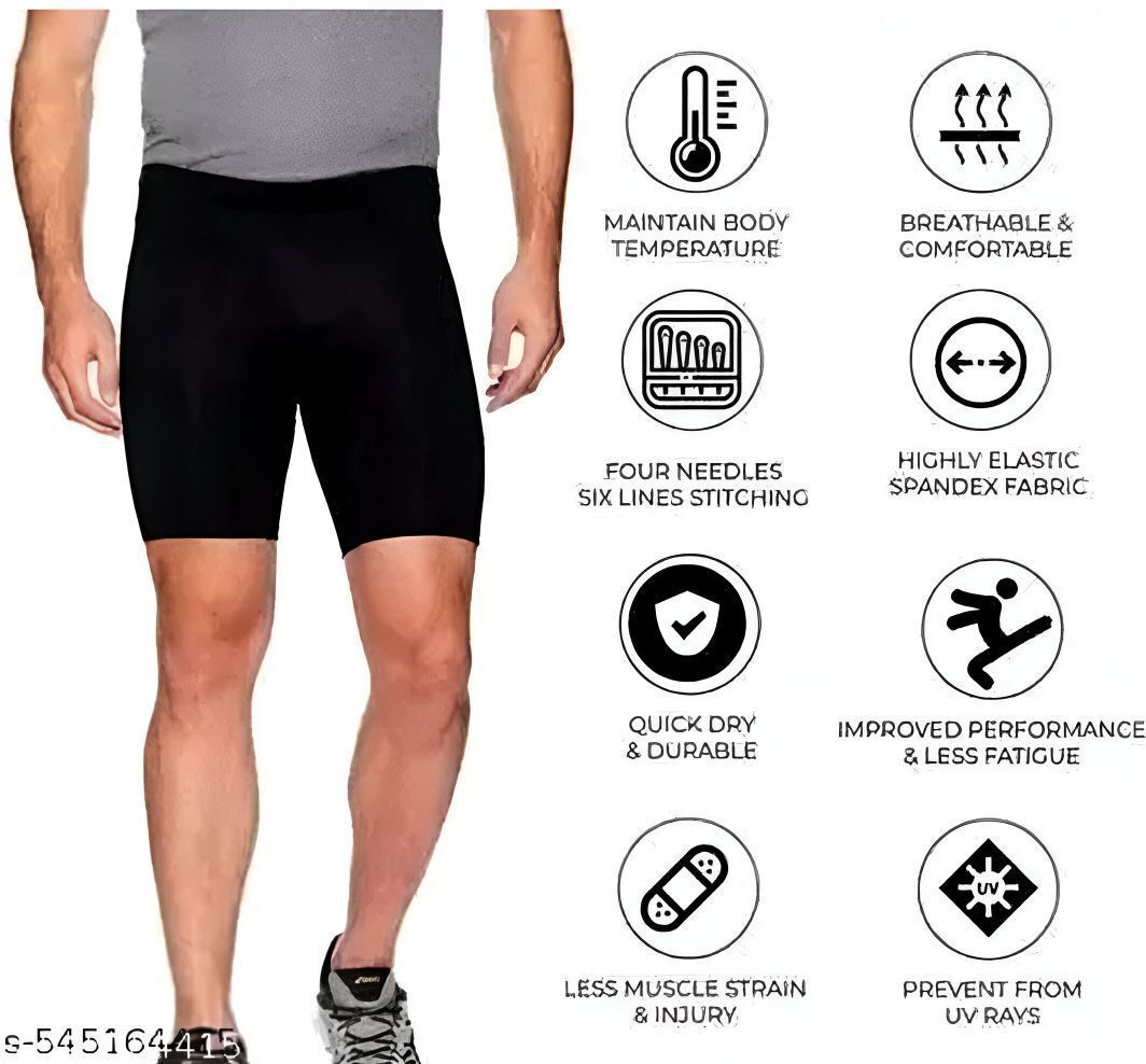 vtsports Solid Men Black Tights-picture-24