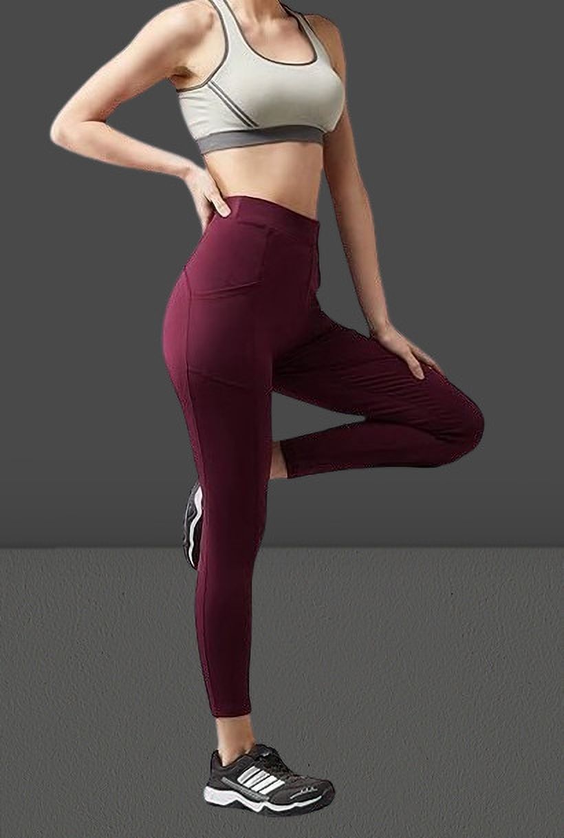 aayansh creations Solid, Self Design Women Purple Tights-picture-22
