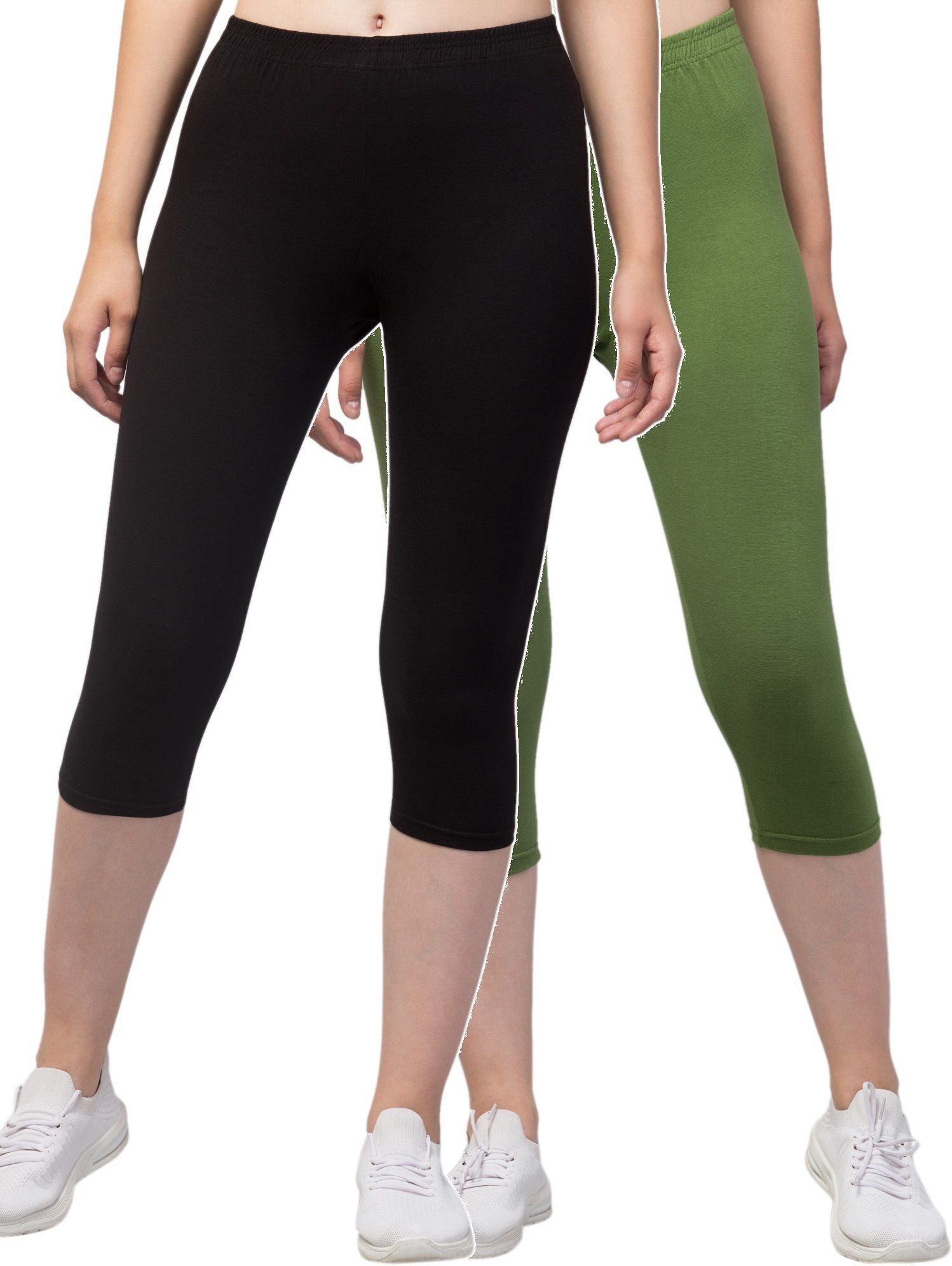 Solid Women Dark Green, Black Tights-image-32