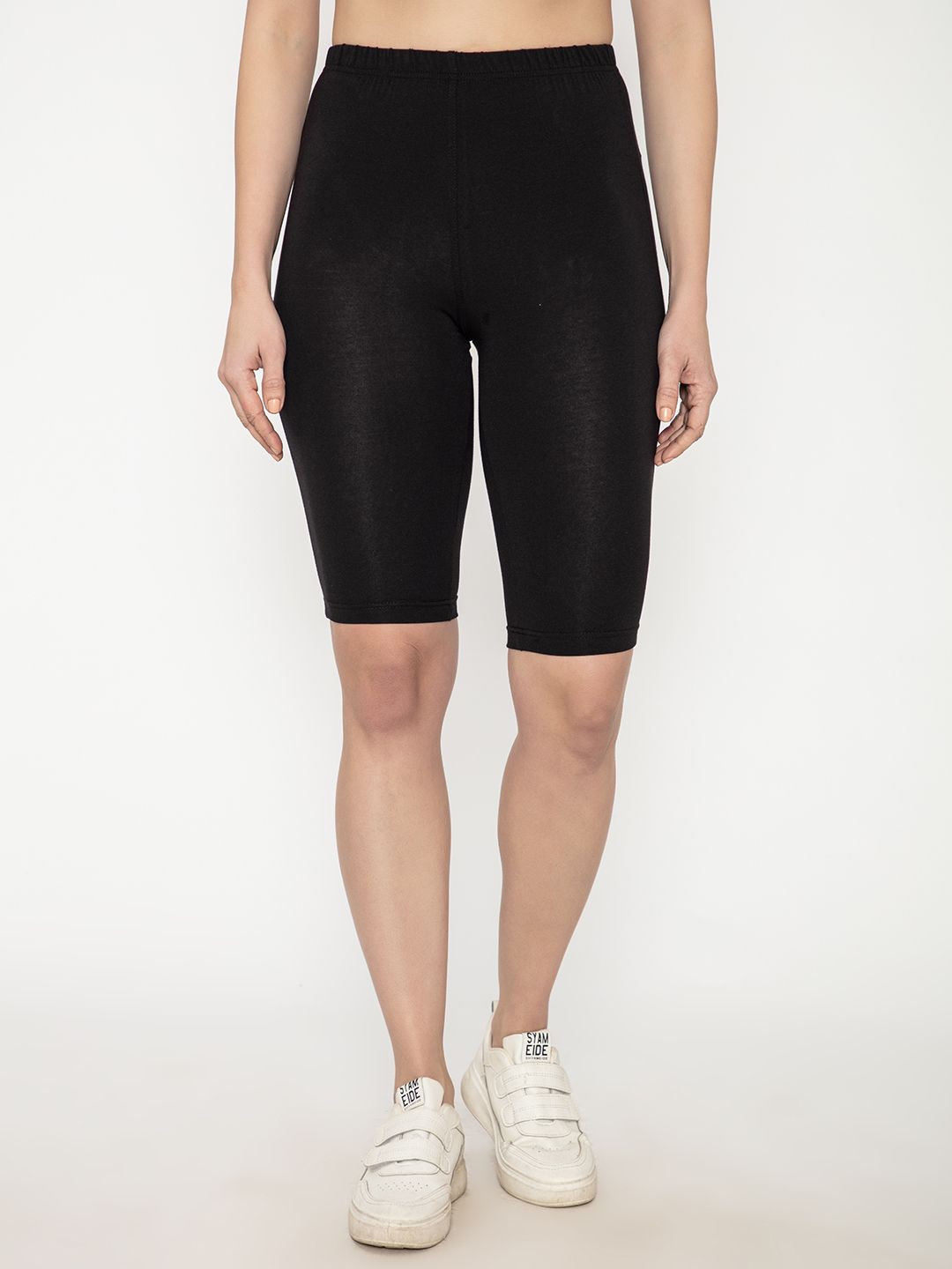 casual tees Solid Women Black Tights-picture-22