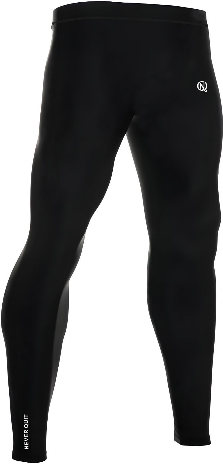 never quit Solid Men Black Tights-picture-11