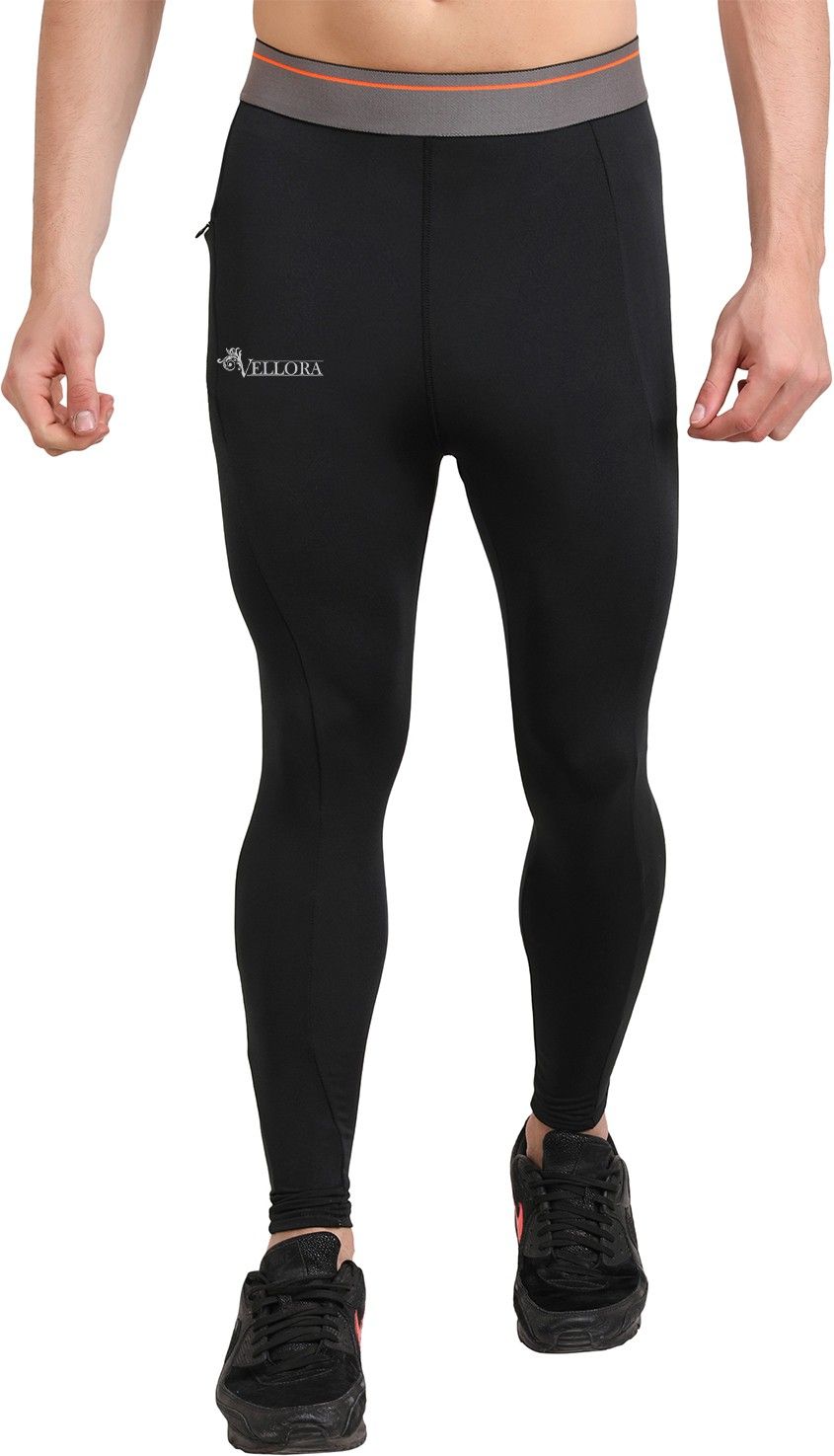 vellora Solid Men Black Tights-picture-26