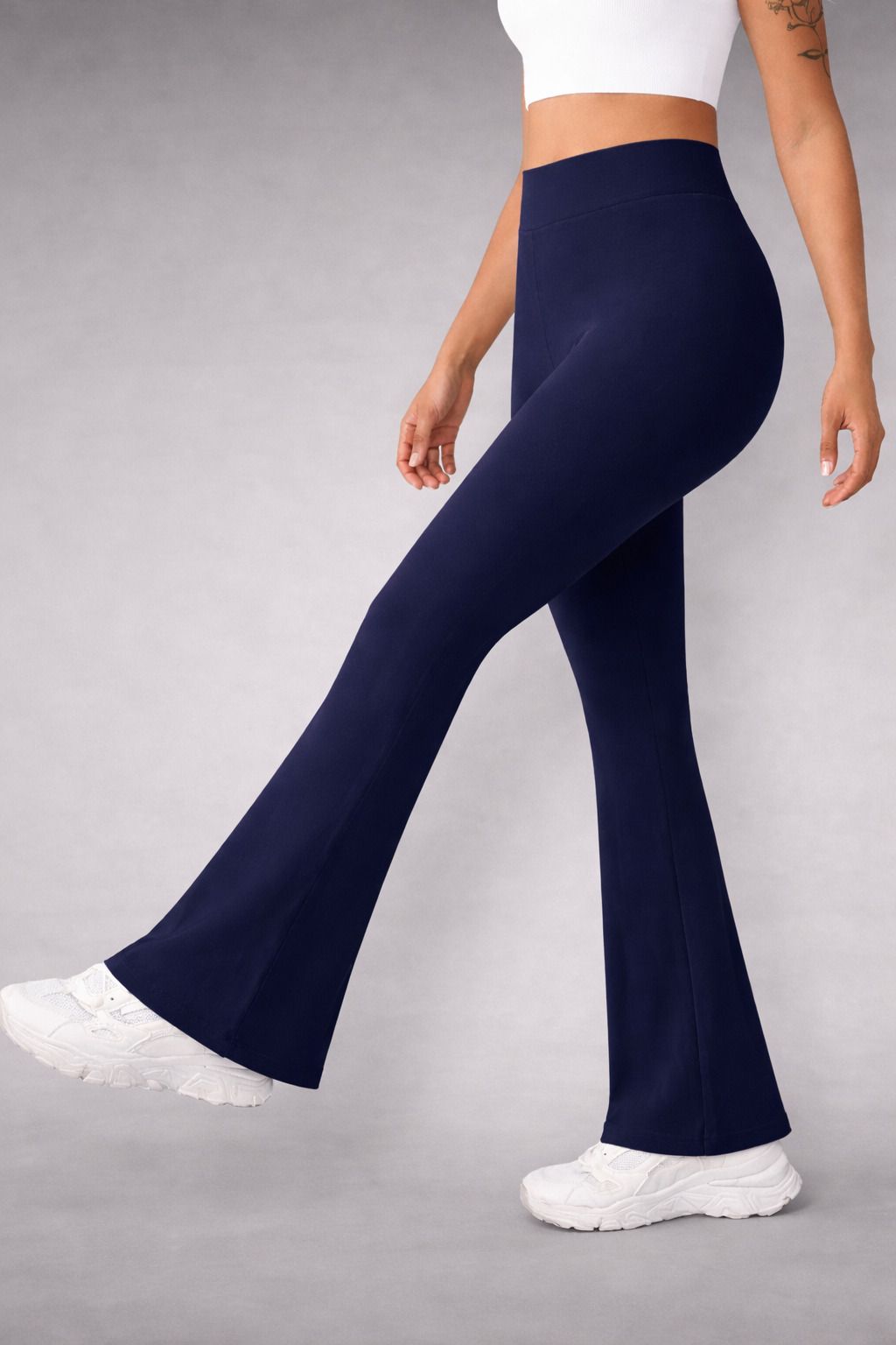 kgn hub Solid Women Dark Blue Tights-picture-11
