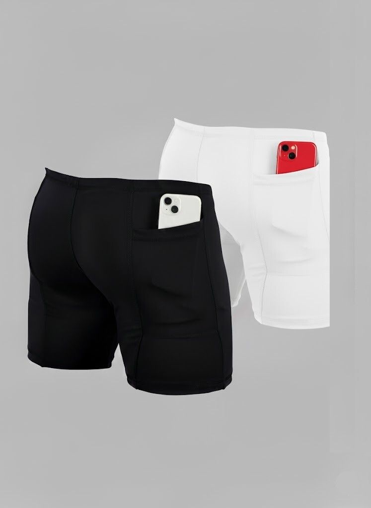 troopline Solid Men Black, White Tights-picture-34