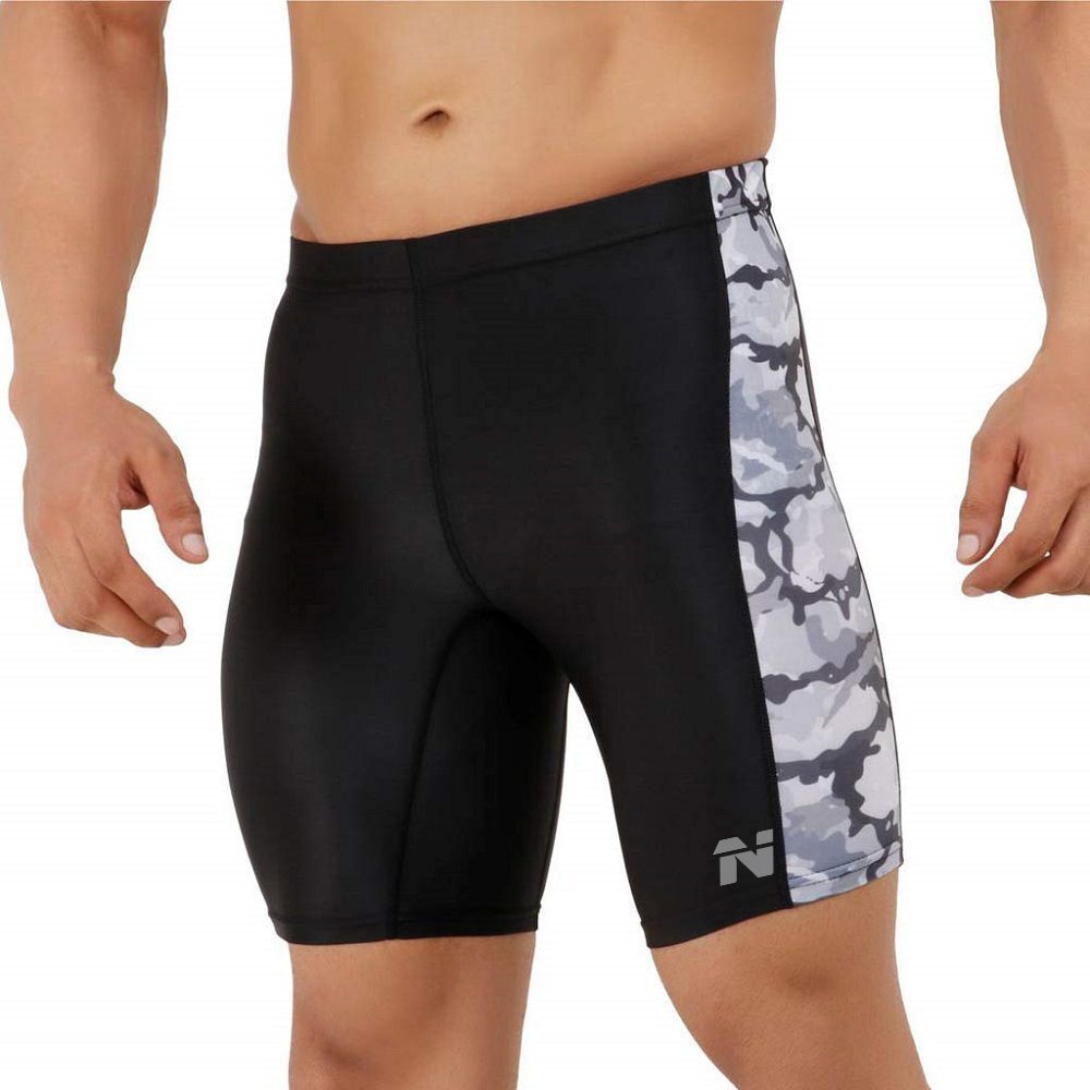 Printed Men Black, White Tights-image-35