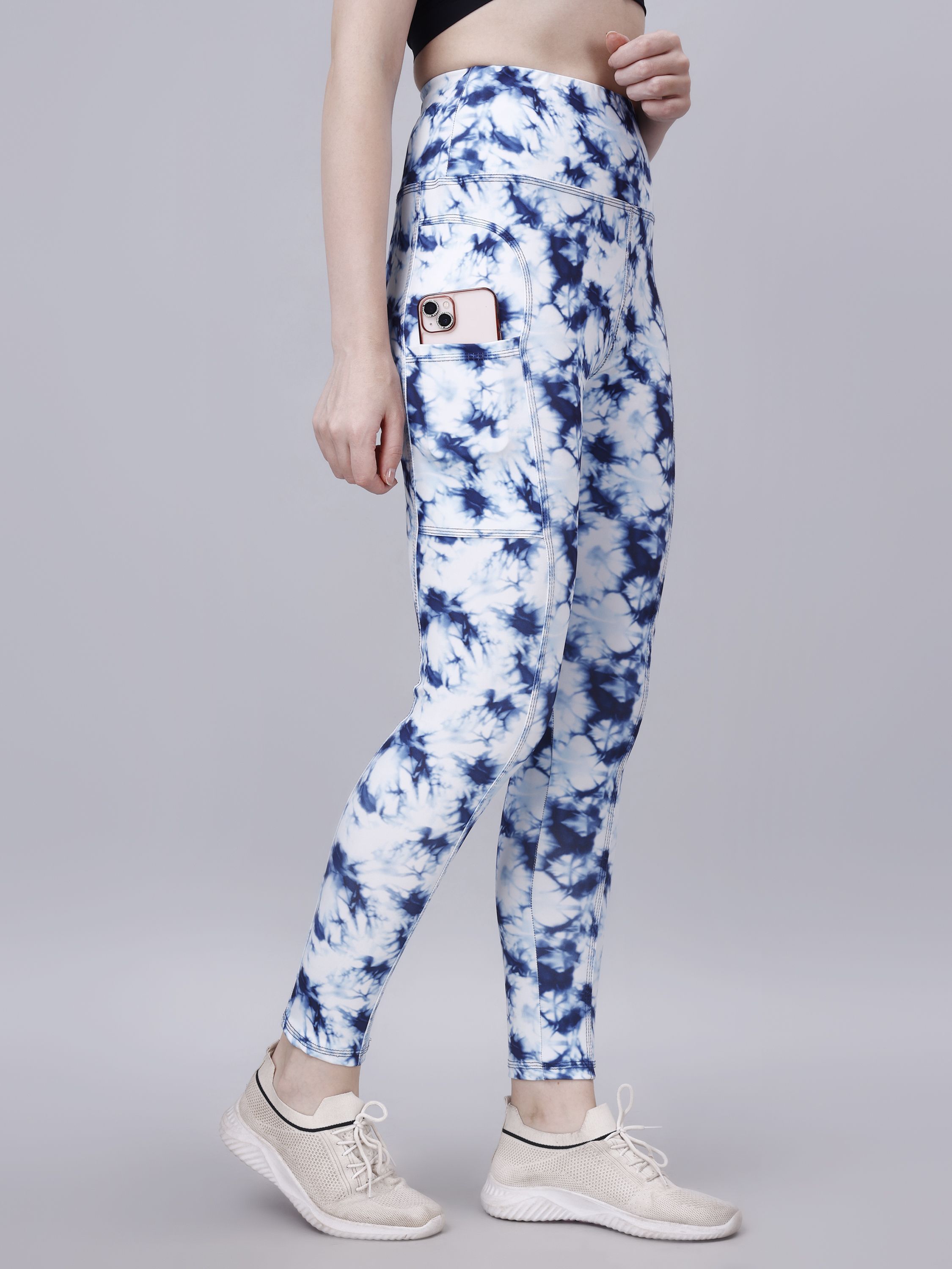Printed Women Light Blue Tights-image-29