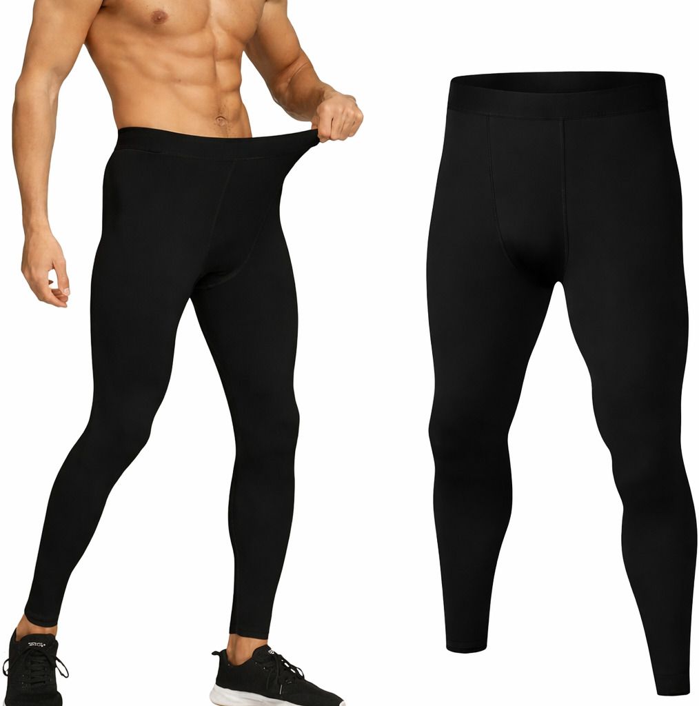 never quit Color Block Men Black Tights-picture-33