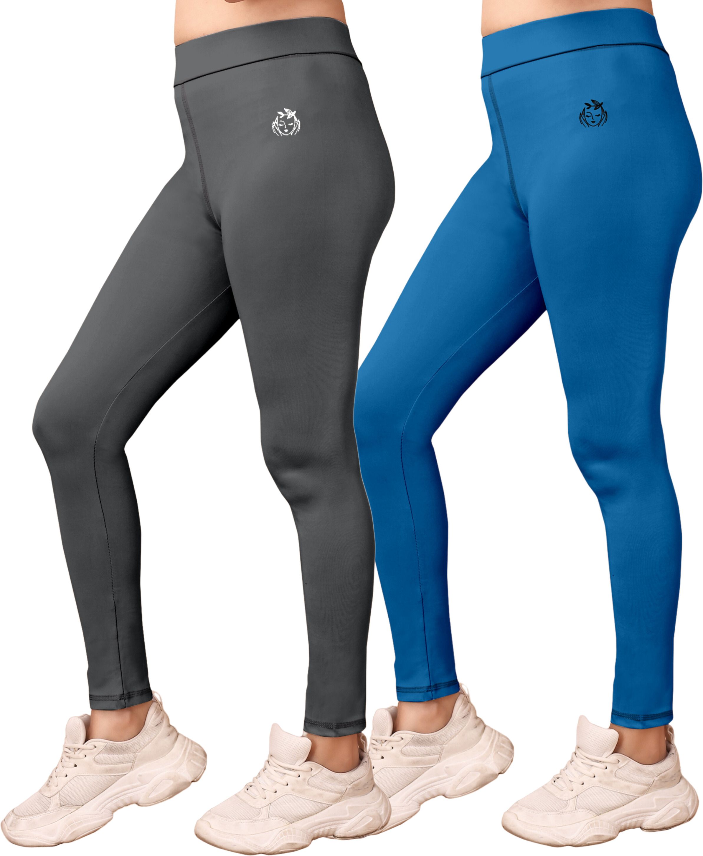poojaran Solid Women Blue Tights-picture-13