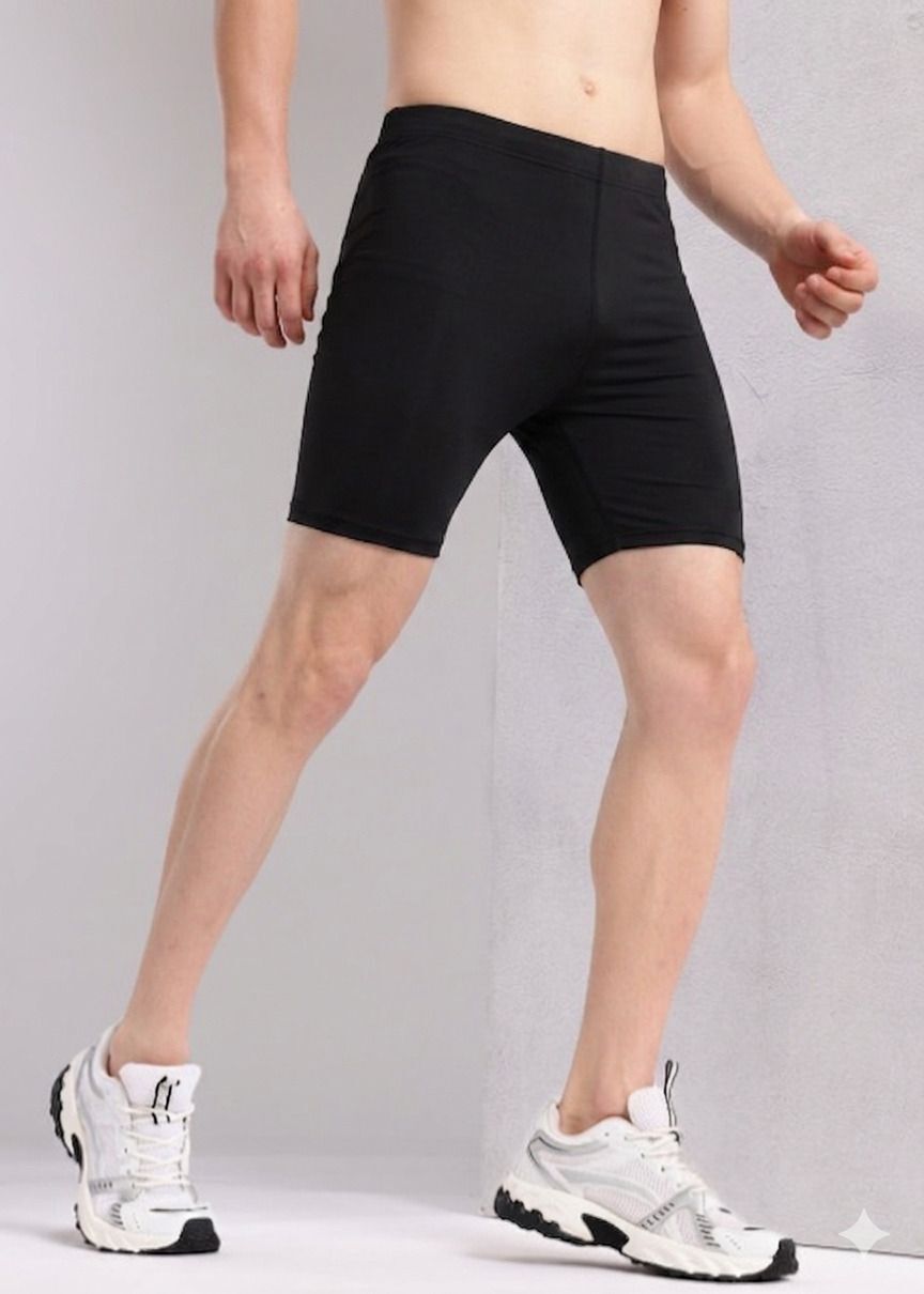 niresh sports Solid Men Black Tights-picture-10