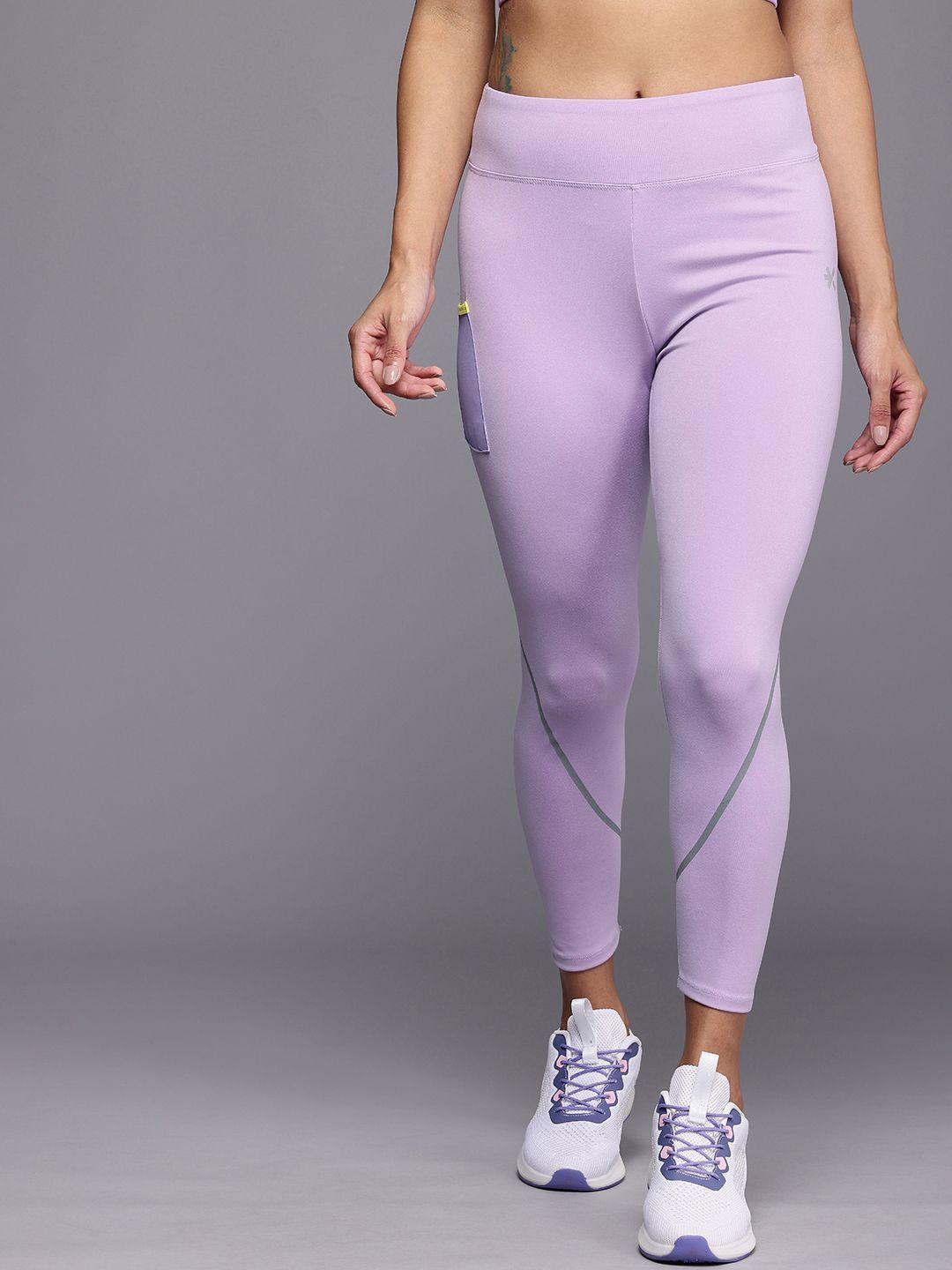 hrx by hrithik roshan Striped Women Purple Tights-picture-16