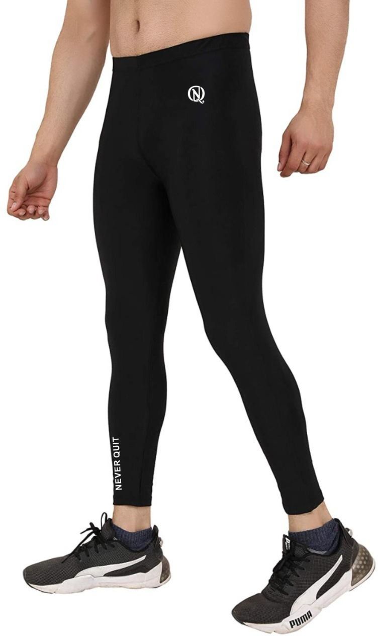 never quit Printed Men Black Tights-picture-25