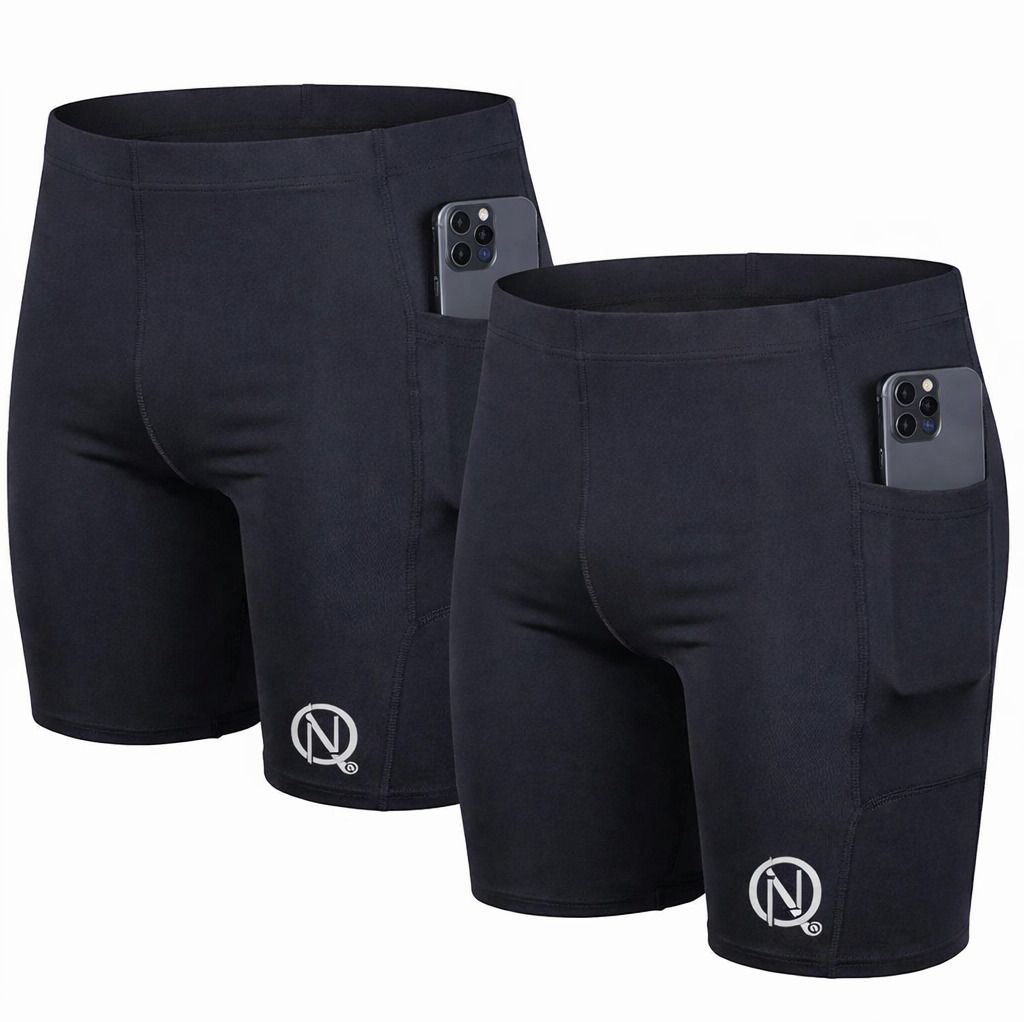 never quit Solid Men Black Tights-picture-39