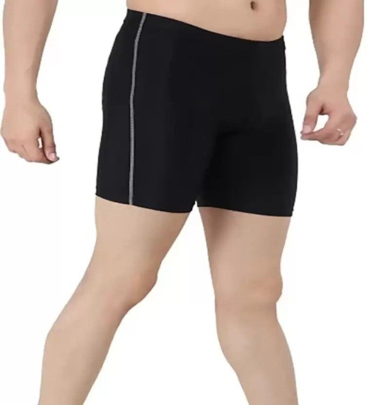 Solid Men Black Tights