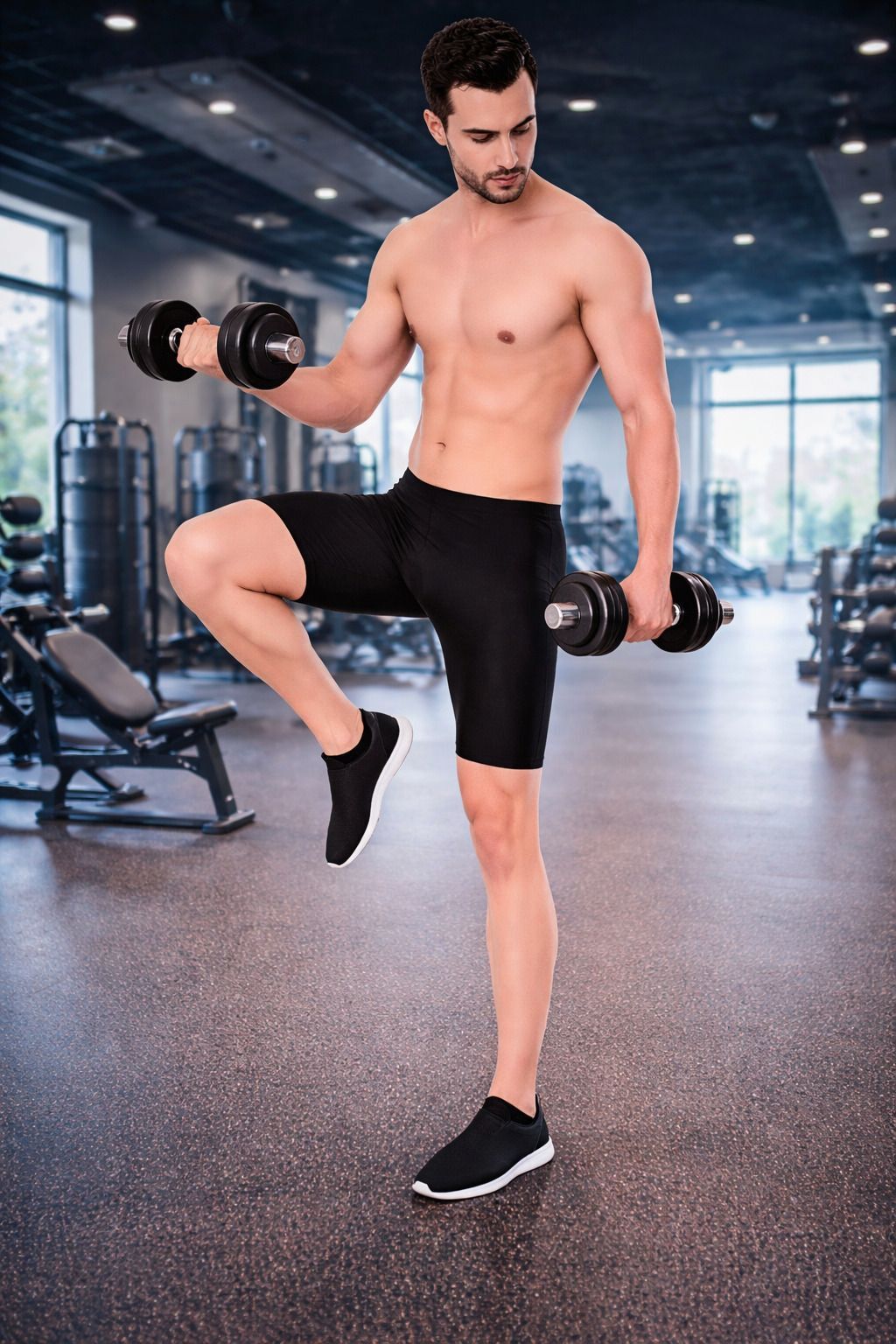 niresh sports s Solid Men Black Tights-picture-27
