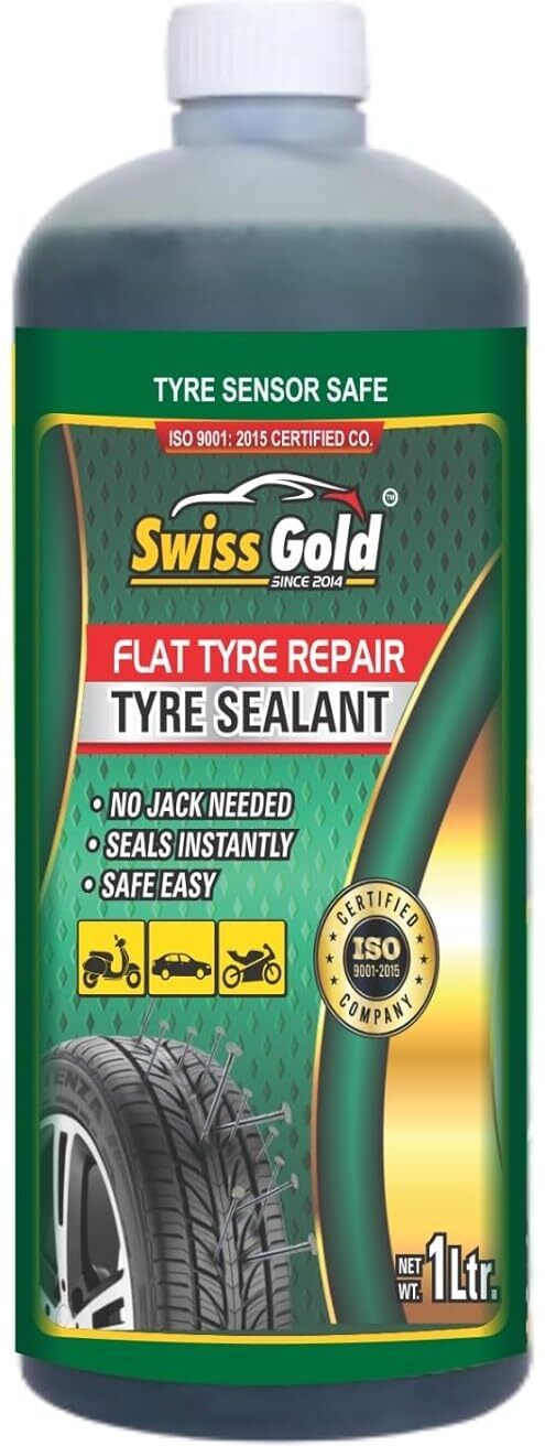 swiss gold Tubeless Tire Sealant 1 Liter Anti Puncture Auto Repair Liquid for Bike & Car Tubeless Tyre Puncture Repair Kit-picture-11