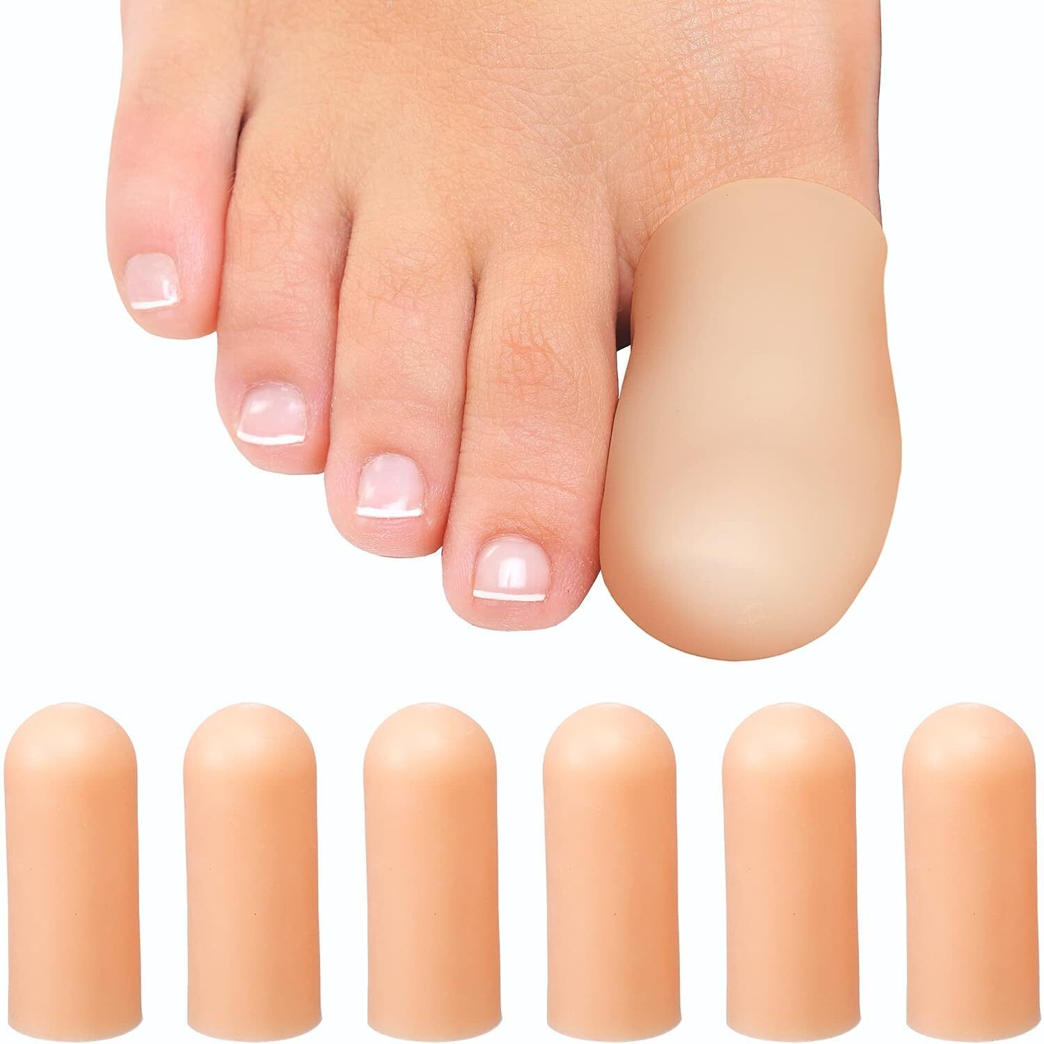 6pcs Silicone Gel Toe Cap, Big Toe Protectors to Provide Relief-image-29