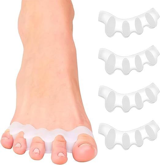 Silicone Toe Separators For Fast Pain Relief - Free Size (White AFT)-image-2