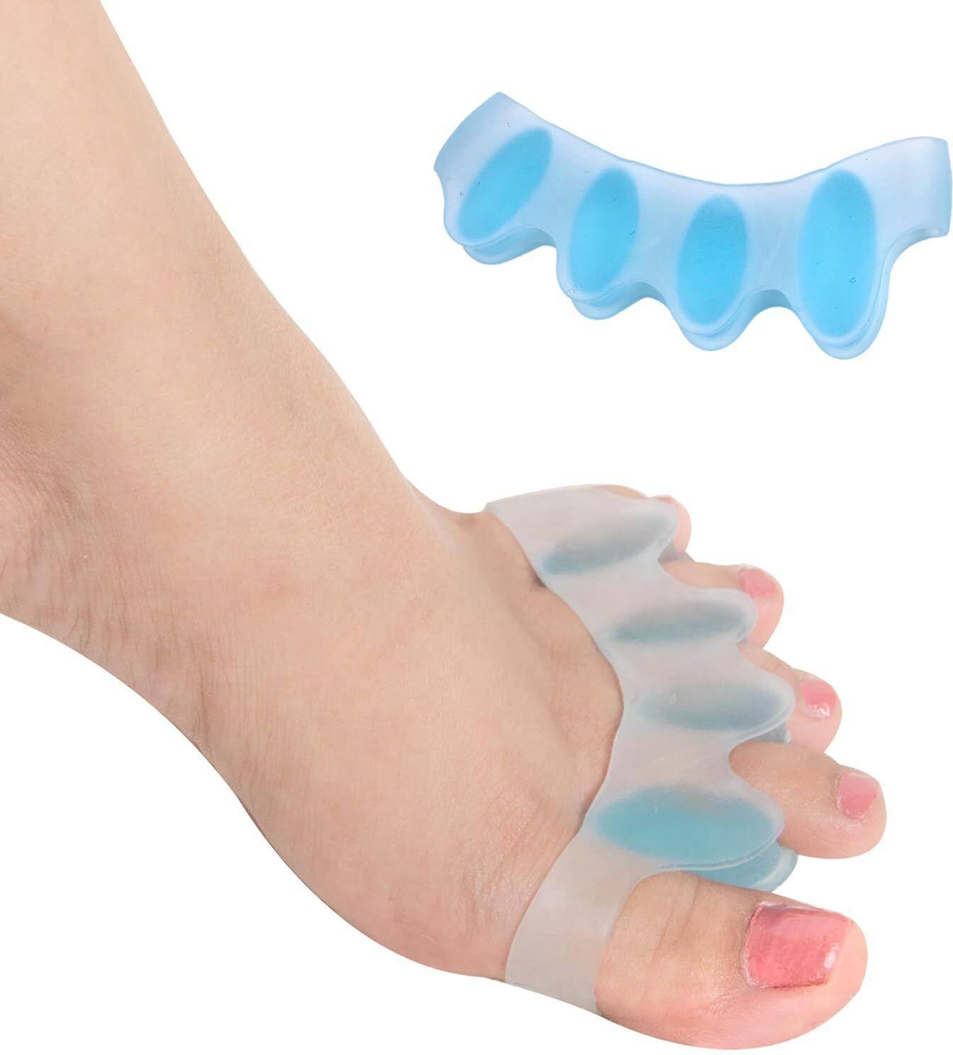 WC Silicone Gel Toe Separator Big Toe Corrector Bunion Toe Hammer Toe [Blue]-image-5