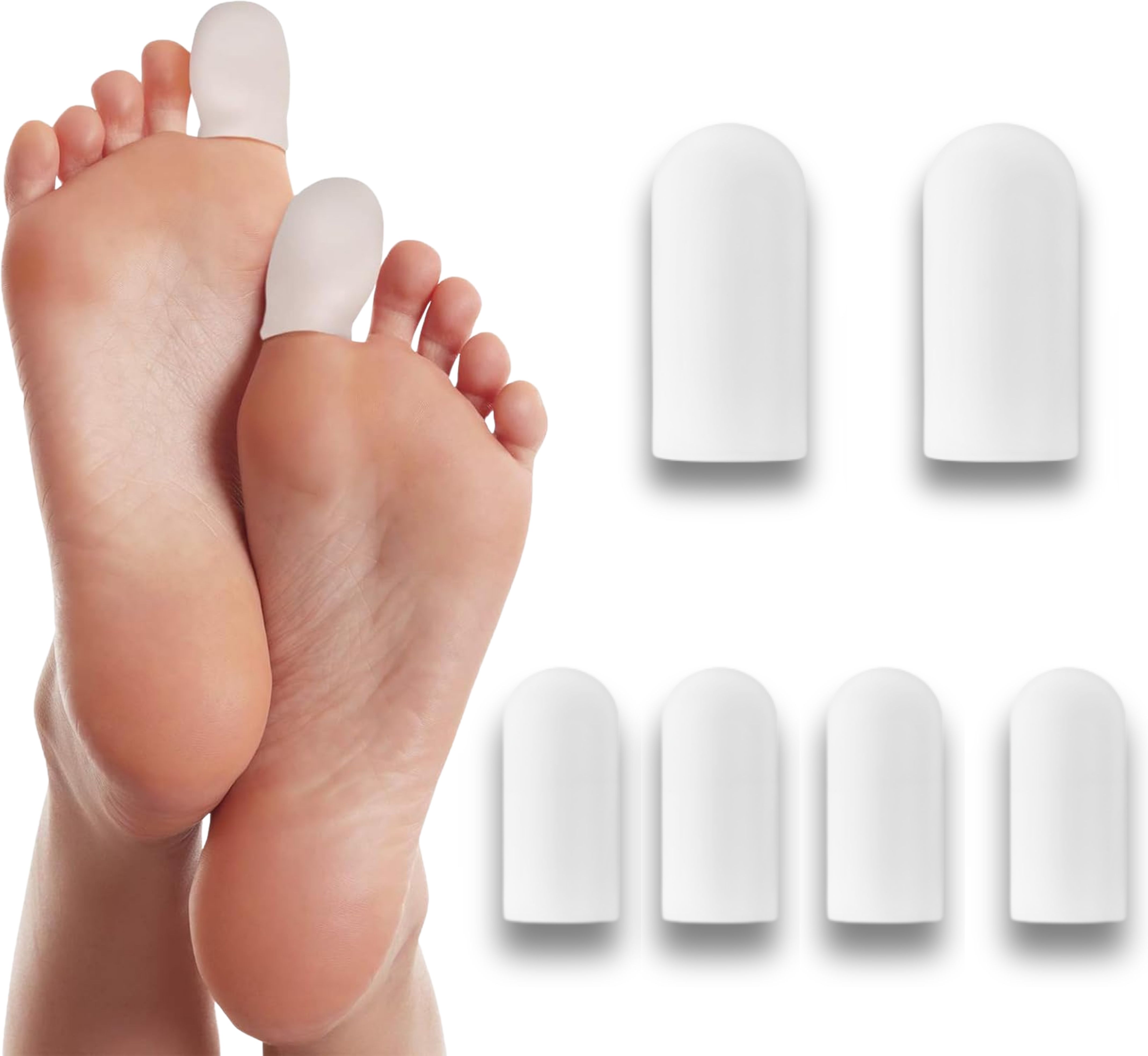 Soft Silicone Toe Protectors Gel Caps for Corn Blister Friction Pain Relief-image-49
