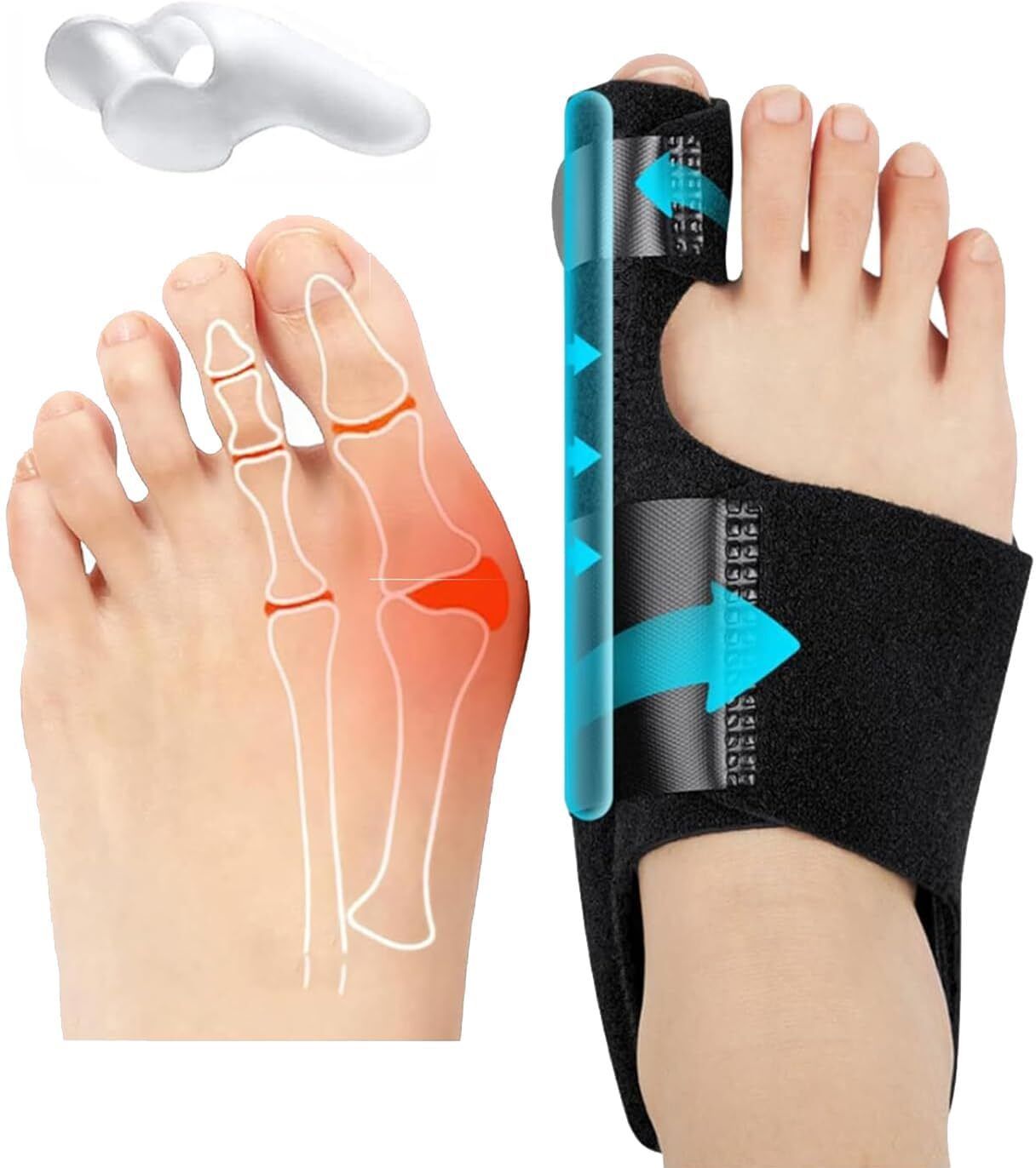 Bunion Corrector Toe Separator Adjustable Hallux Valgus Splint for Pain Relief-image-33
