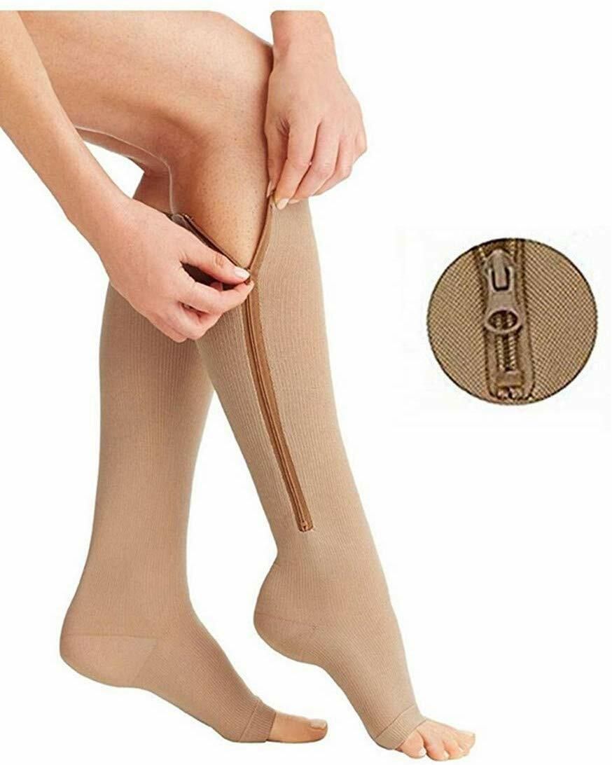 pkk traders Zipper Compression Socks Leg Support Stocking Thin Leg Burn Fat Leg Support-picture-11