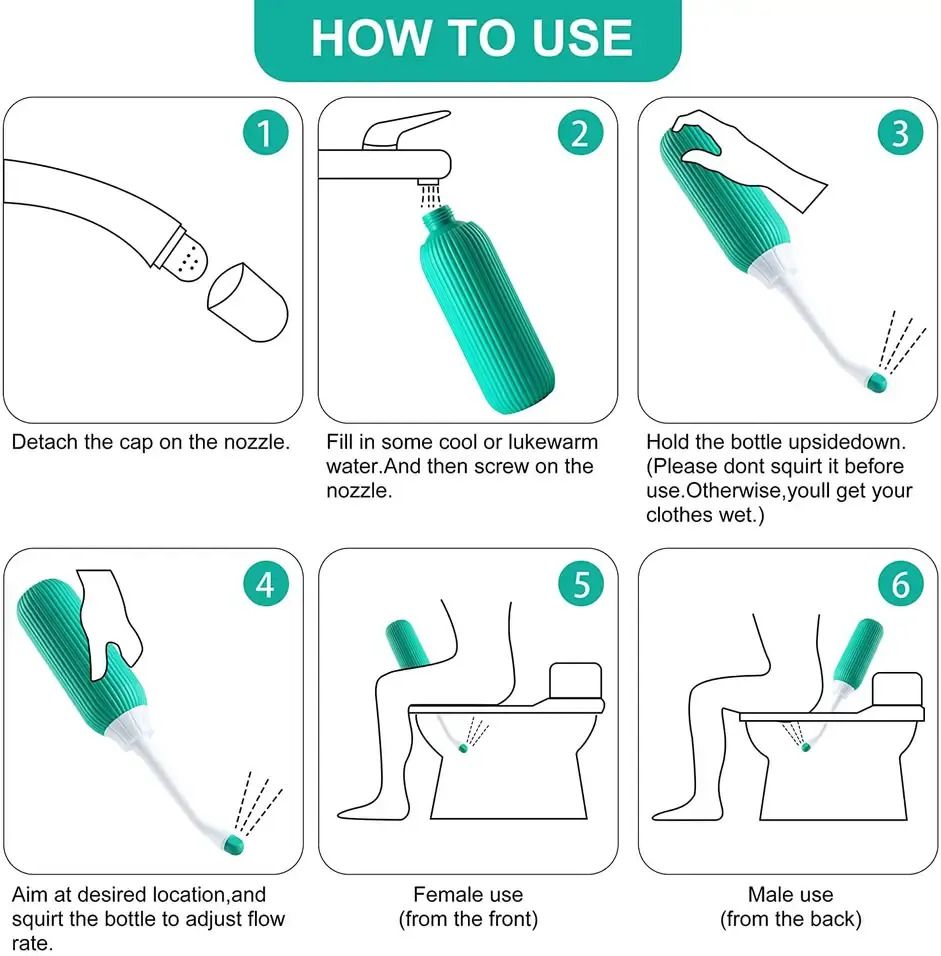 Portable bidet, Jet Spray for Toilet | Retractable, 2 angled Nozzles M325 Manual Bidets
