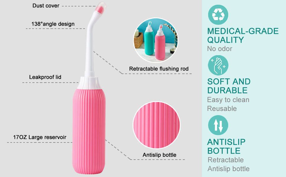 Portable bidet, Jet Spray for Toilet | Retractable, 2 angled Nozzles M247 Manual Bidets