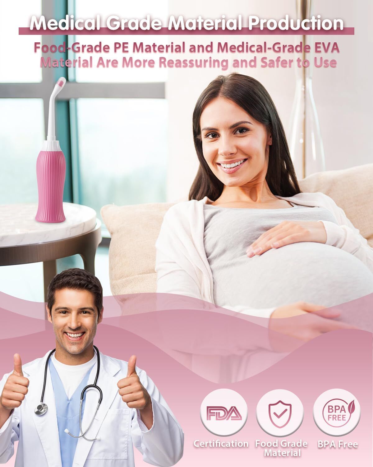 Portable bidet, Jet Spray for Toilet | Retractable, 2 angled Nozzles M143 Manual Bidets