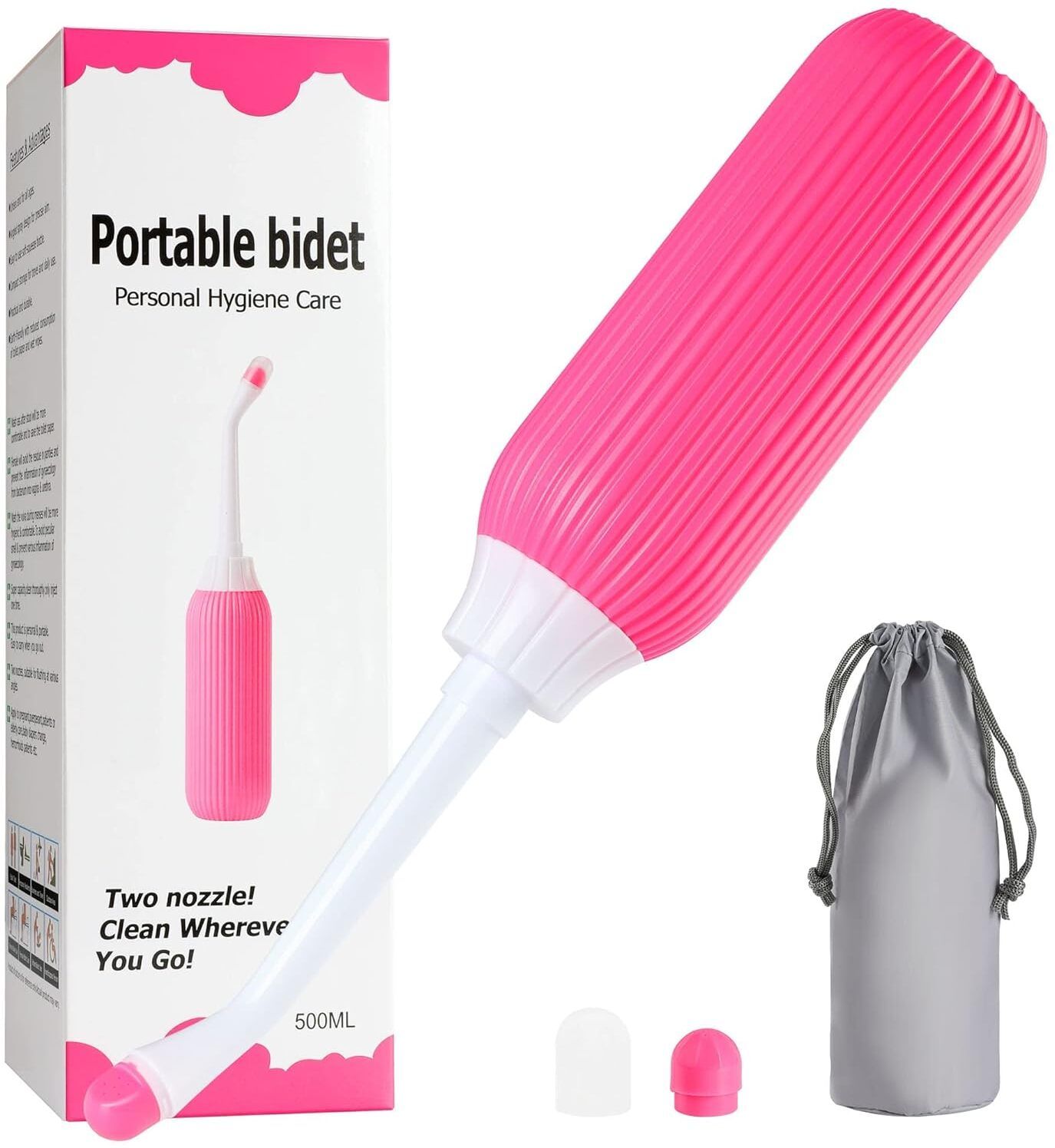 Portable bidet, Jet Spray for Toilet | Retractable, 2 angled Nozzles M146 Manual Bidets