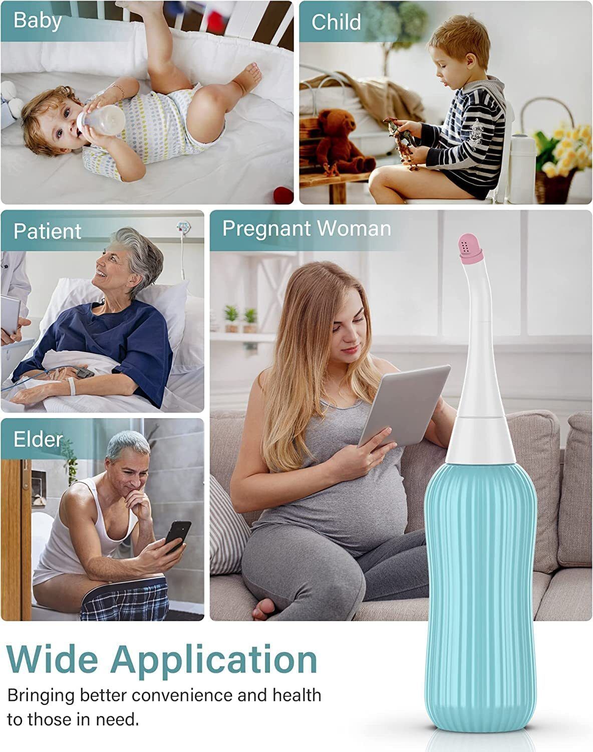 Portable bidet, Jet Spray for Toilet | Retractable, 2 angled Nozzles M167 Manual Bidets