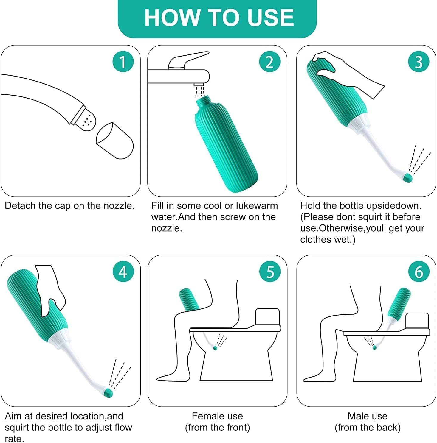 Portable bidet, Jet Spray for Toilet | Retractable, 2 angled Nozzles M177 Manual Bidets