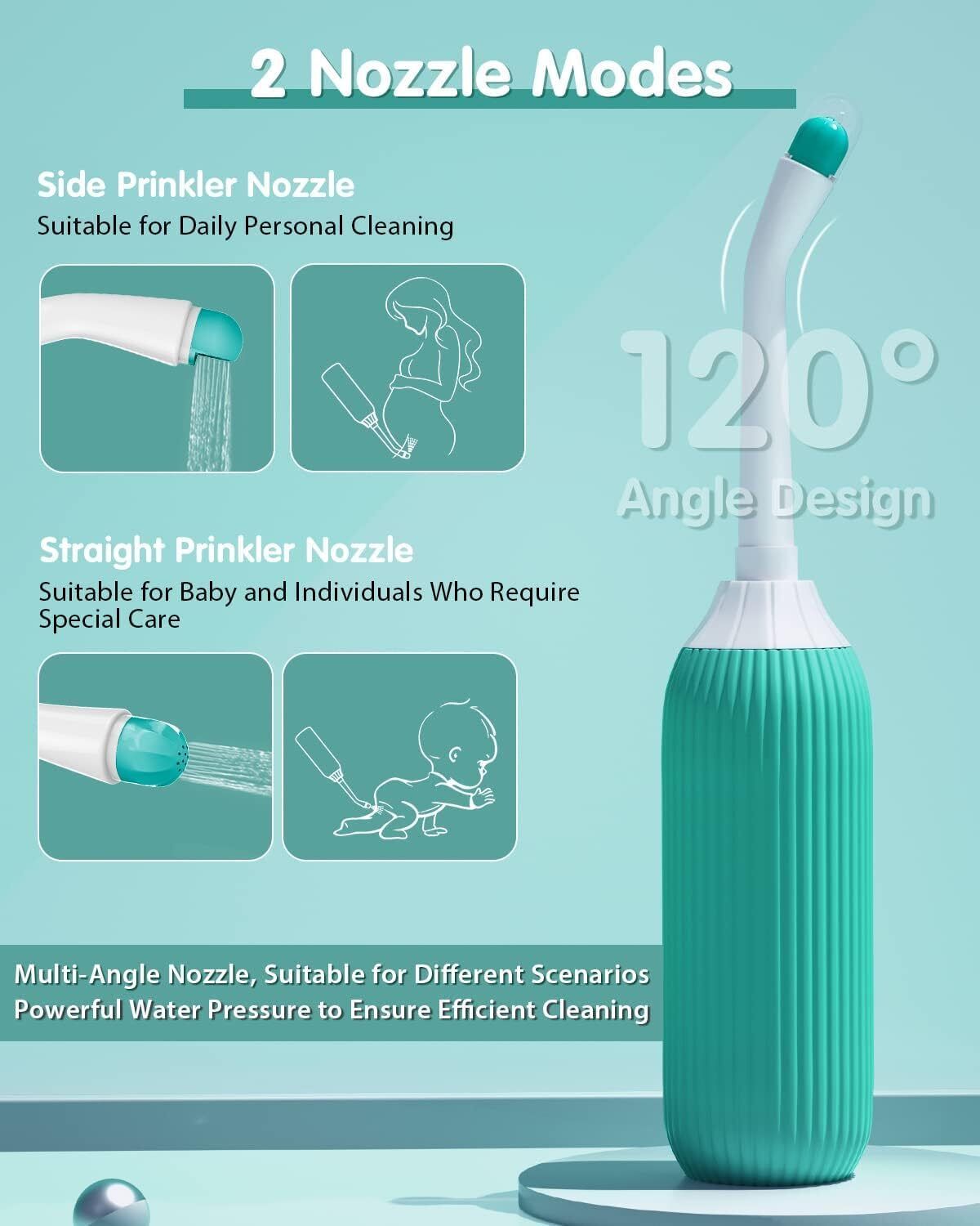 Portable bidet, Jet Spray for Toilet | Retractable, 2 angled Nozzles M116 Manual Bidets