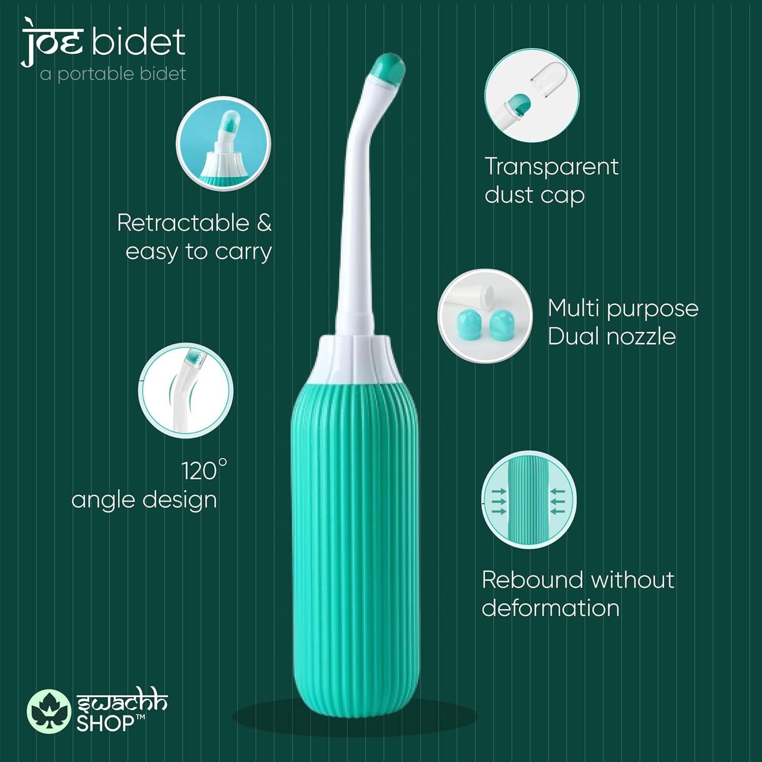maitri enterprise Portable bidet, Jet Spray for Toilet | Retractable, 2 angled Nozzles M191 Manual Bidets-picture-16