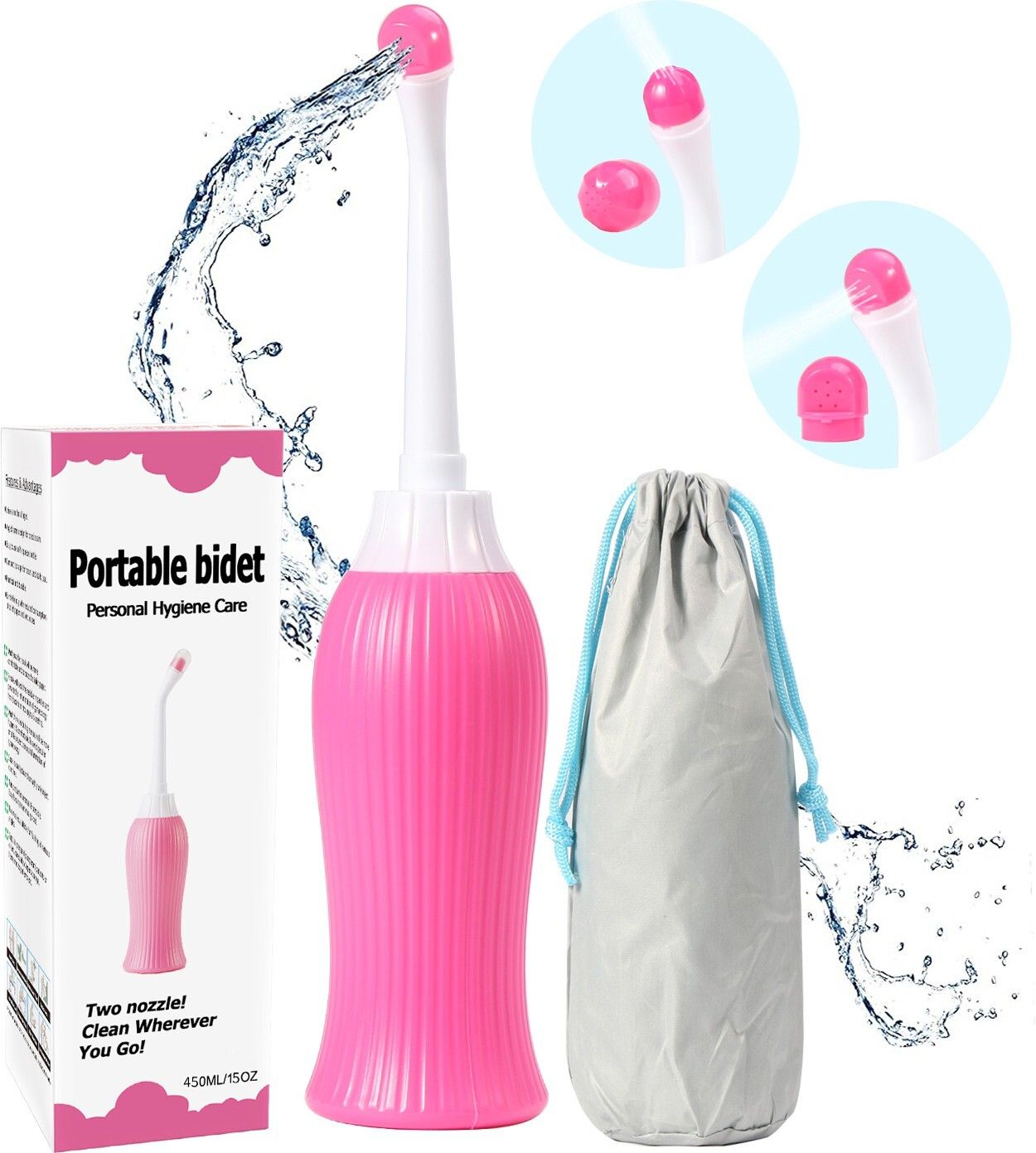 nimyank Portable bidet, Jet Spray for Toilet | Retractable, 2 angled Nozzles NI181 Manual Bidets-picture-30