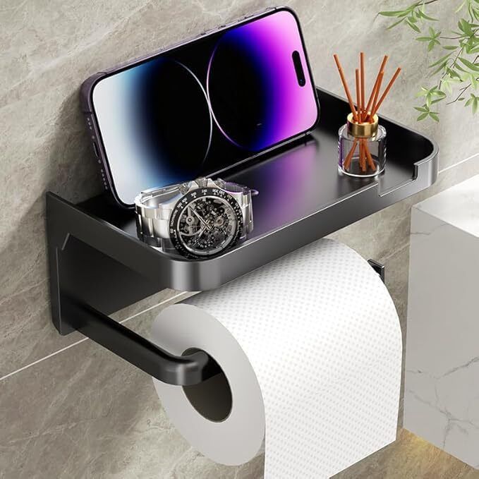 livora Toilet paper holder ( pack of 1 ) Black colour Plastic Toilet Paper Holder-picture-17