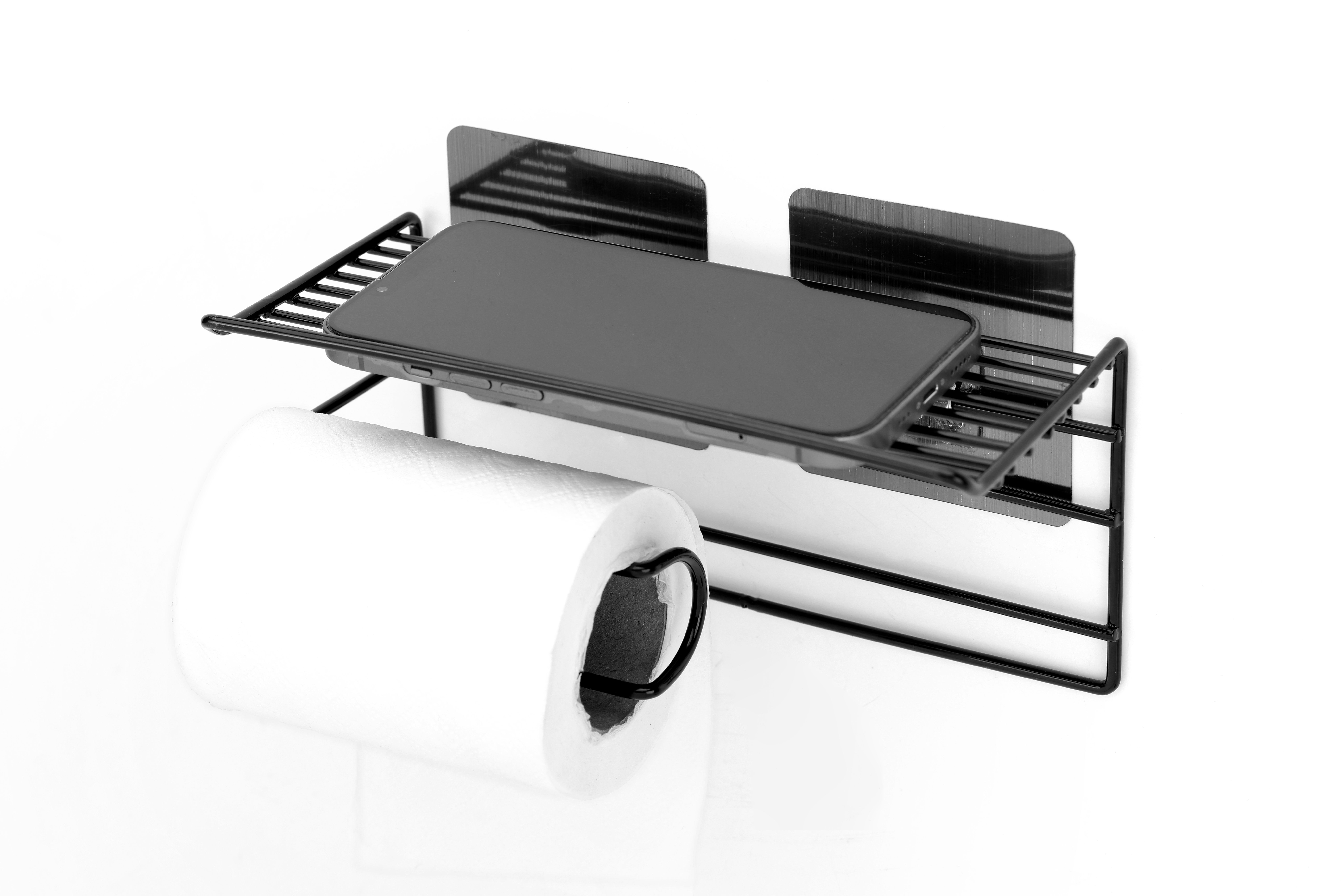 riomax Self-Adhesive Toilet Paper Holder with Mobile Stand Steel Toilet Paper Holder-picture-1