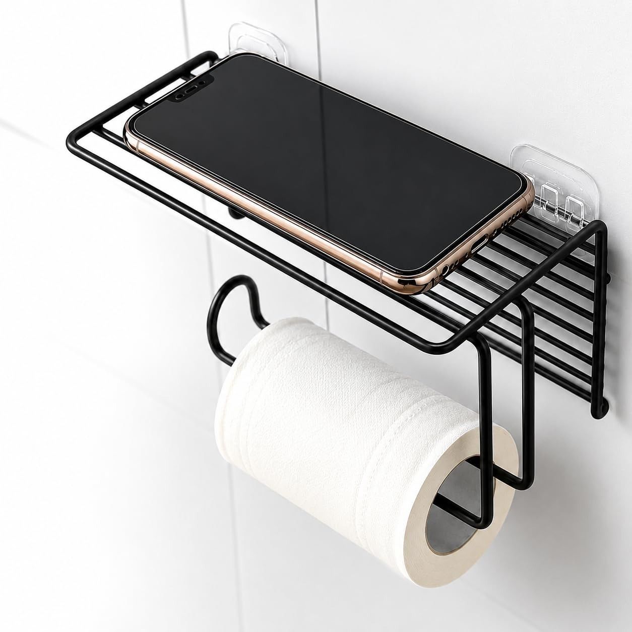 balaaji enterprise wall mounted bathroom storage organizer rack with tissue holder no drilling Stainless Steel Toilet Paper Holder-picture-27
