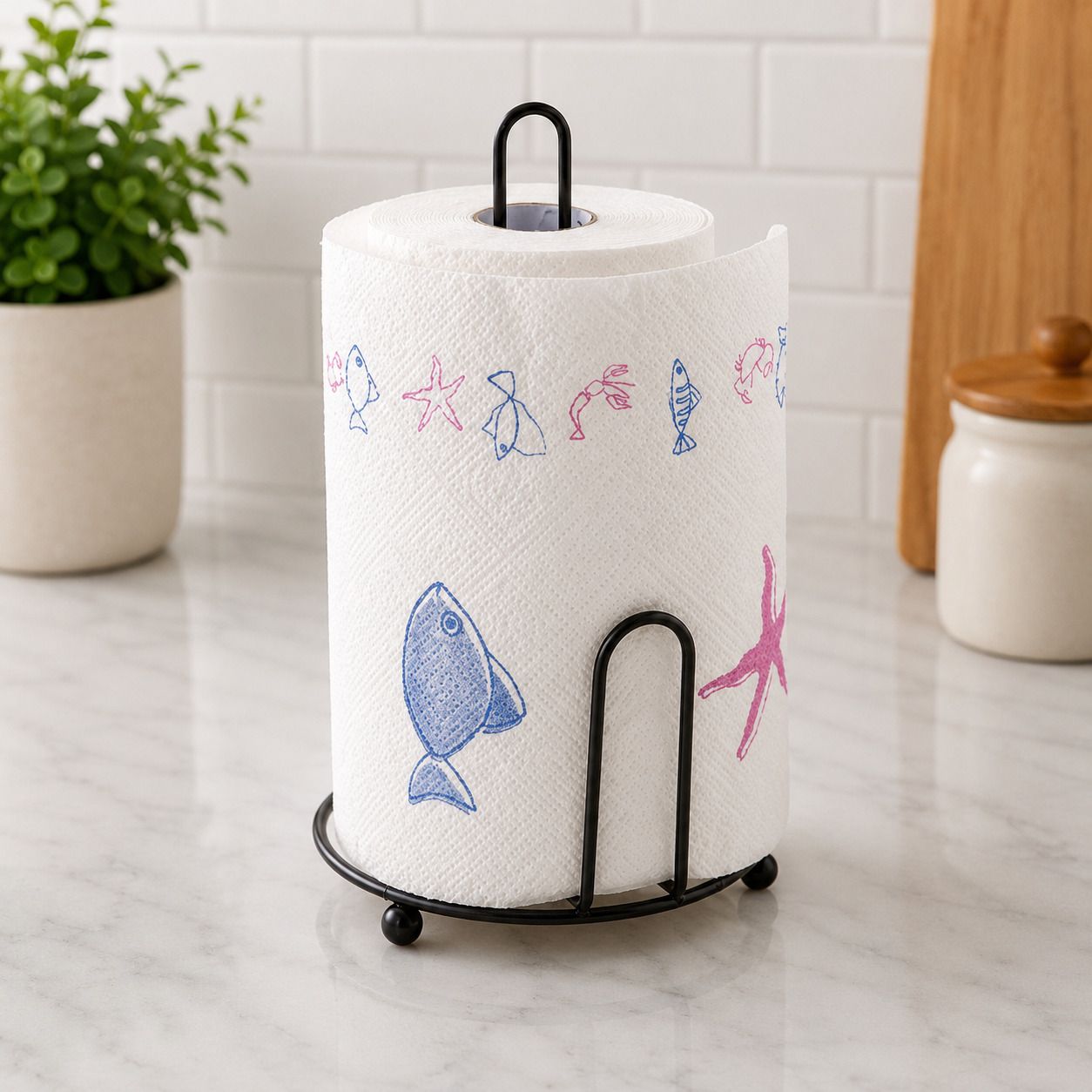 Durable Kitchen Paper Towel Holder Stand with Premium Iron Build Iron Toilet Paper Holder-image-28