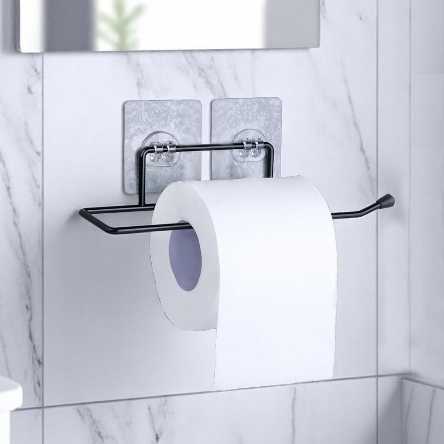 go hooked Toilet Paper Holder | Self Adhesive Tissue Roll Holder for Kitchen Bathroom Steel Toilet Paper Holder-picture-24