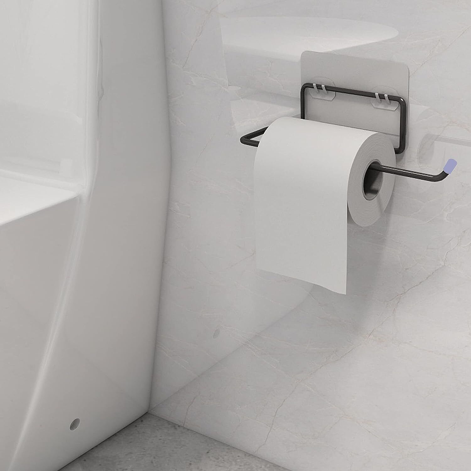Self Adhesive GI Steel Toilet Paper Stand/Tissue roll Hanger for Bathroom Brass Toilet Paper Holder-image-3