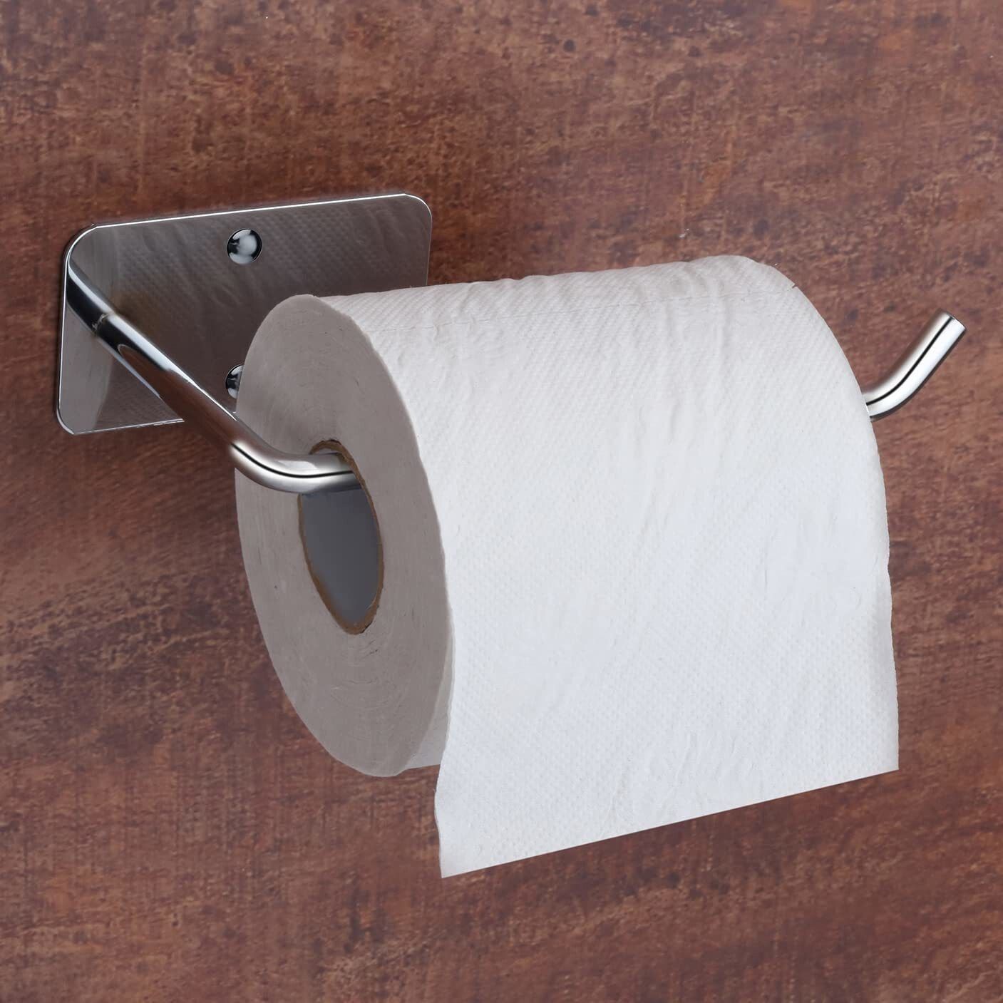 Stainless Steel Toilet/Tissue Paper Roll Holder for Washroom/Kitchen - (Chrome) Stainless Steel Toilet Paper Holder-image-20