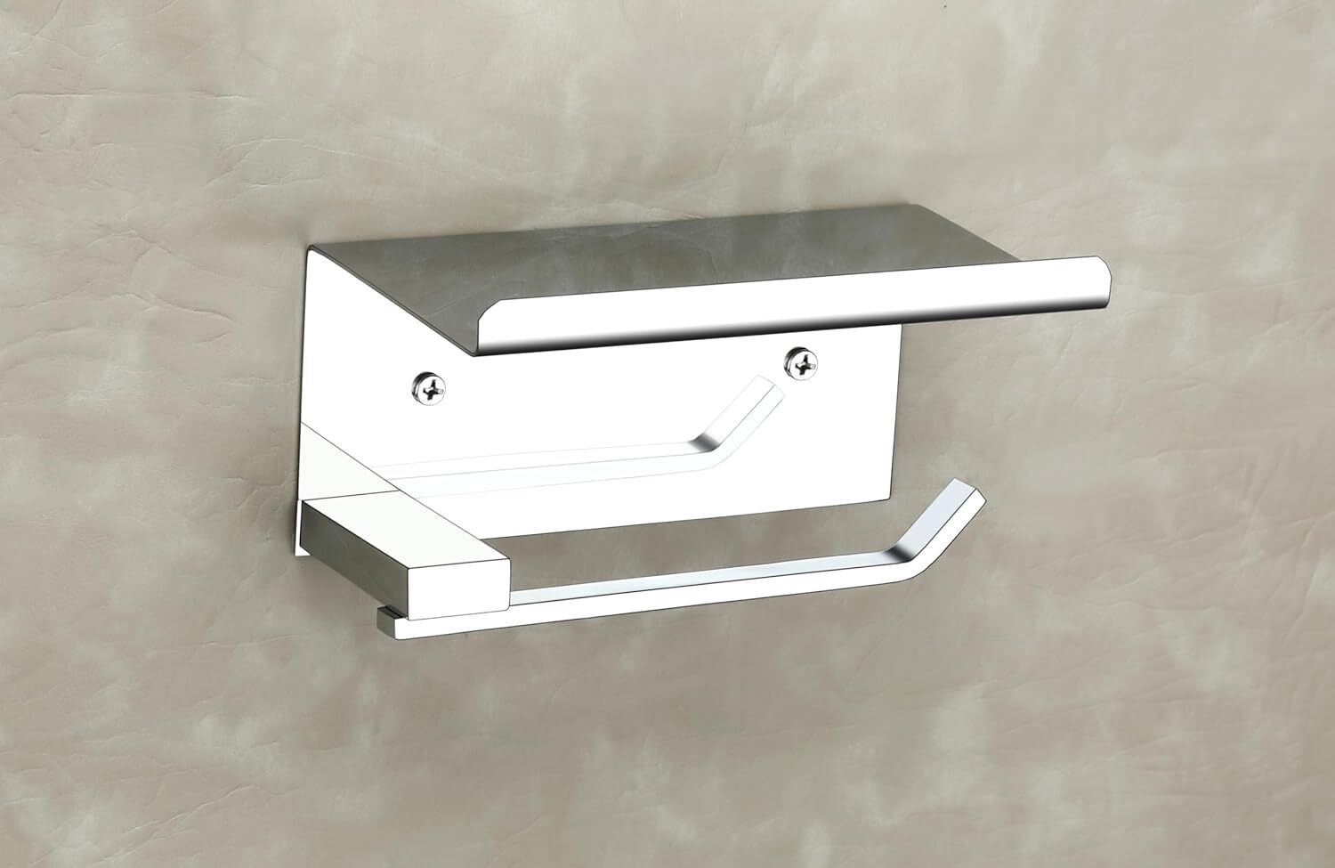 Toilet Paper Holder with Mobile Phone Stand Bathroom Accessories(Chrome Finish) Stainless Steel Toilet Paper Holder-image-31