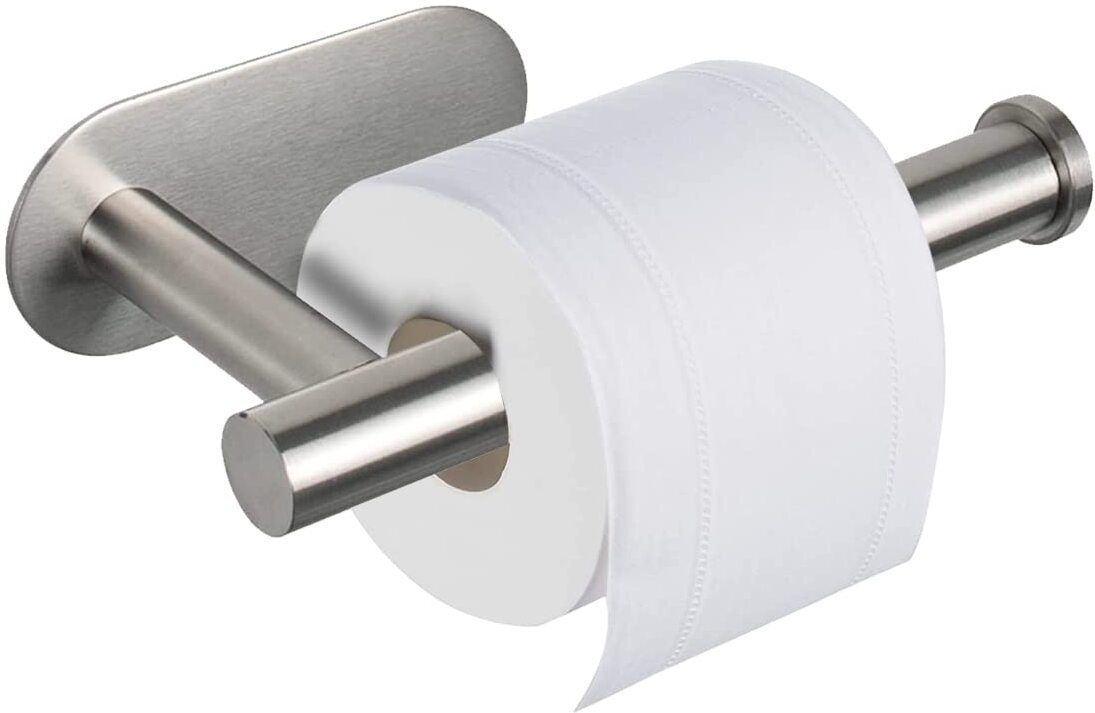 on gate Toilet Paper Holder No-Drill Self-Adhesive Towel Rack Stainless Steel Stainless Steel Toilet Paper Holder-picture-19
