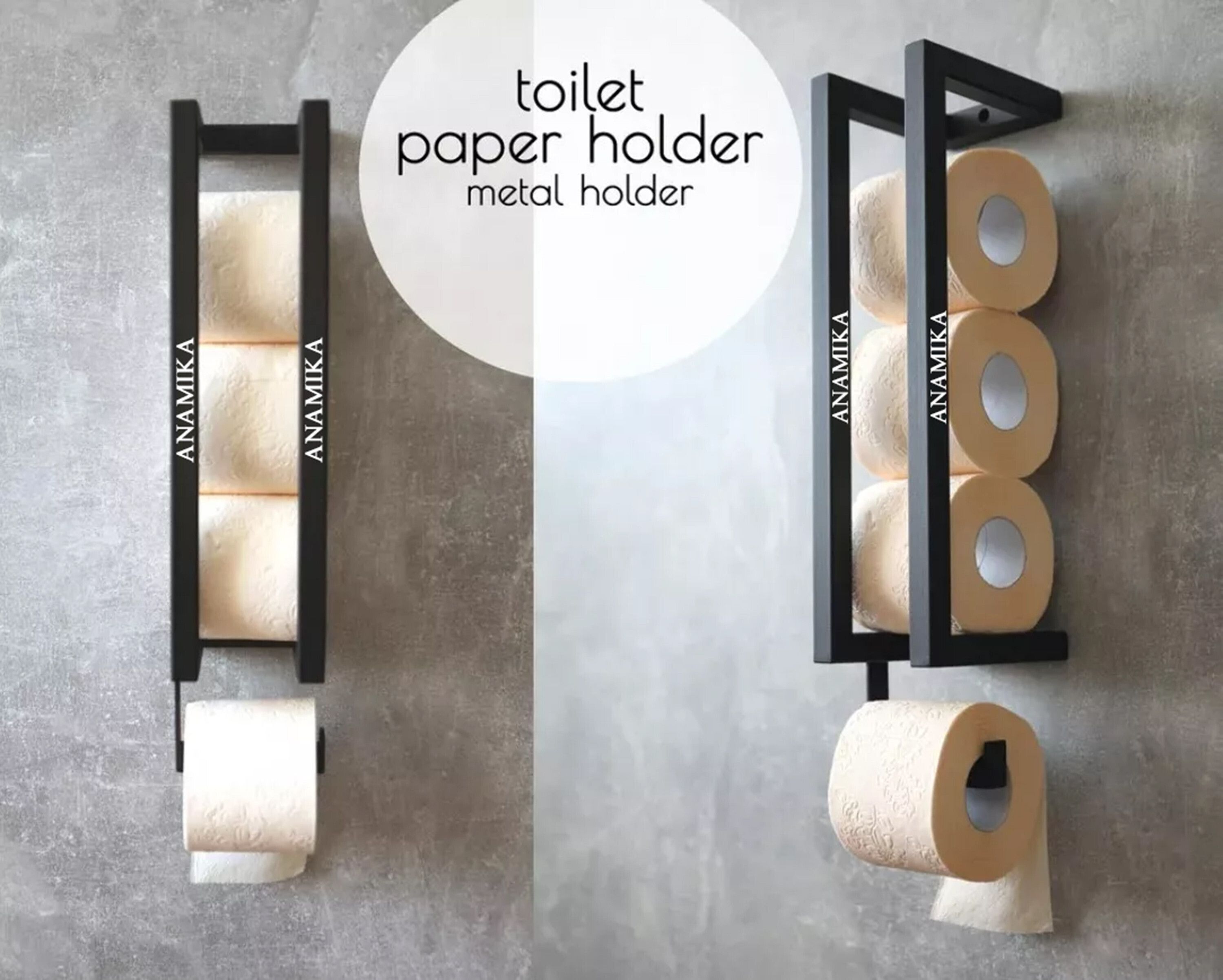 Anamika Heavy Duty Toilet Paper Holder, Wall Mounted Stand Carbon Steel Toilet Paper Holder-picture-1