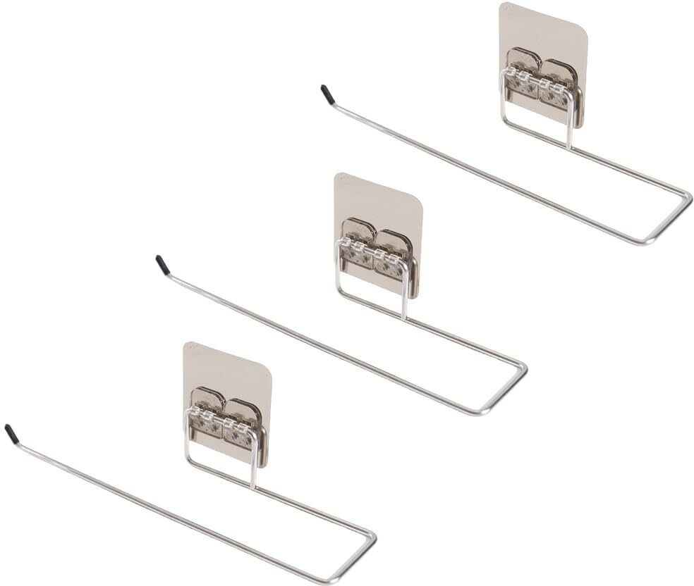 maycreate Self Adhesive GI Steel No Drill Toilet Paper Holder Tissue Roll Hanger Bathroom Steel Toilet Paper Holder-picture-1