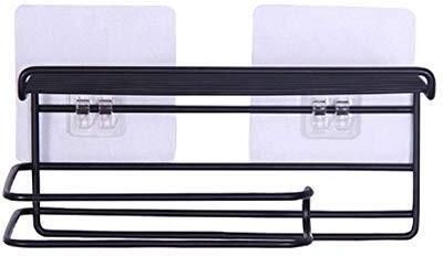 Metal Tissue Roll Holder with Mobile Stand & Towel Rack Self Adhesive Steel, Iron Toilet Paper Holder-image-12