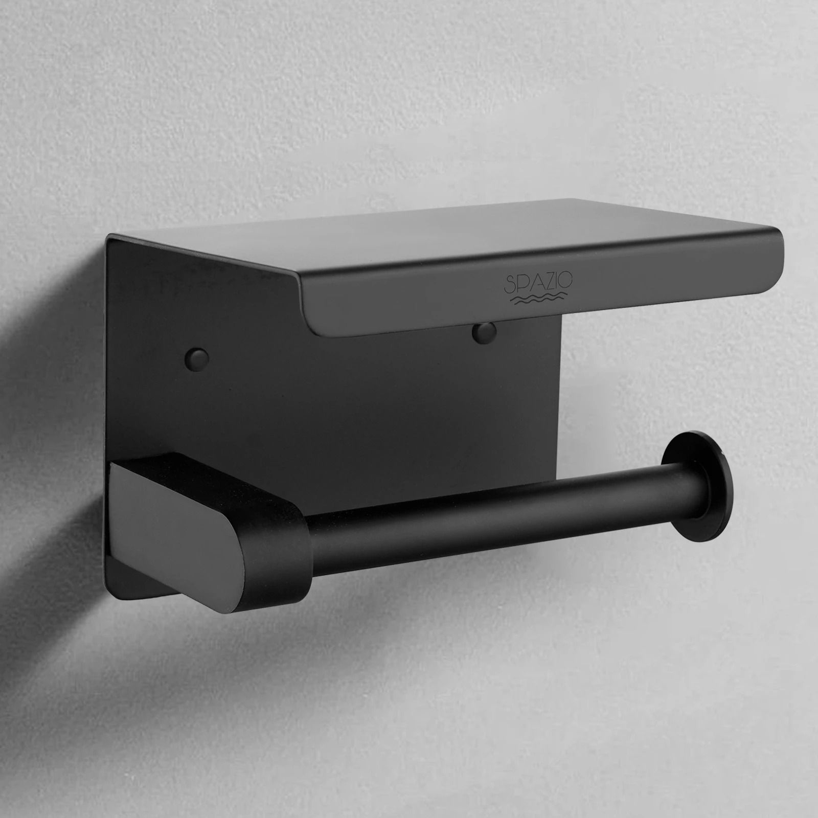 spazio Black Toilet Paper Holder/Tissue Dispenser With Mobile Stand For Bathroom Stainless Steel Toilet Paper Holder-picture-29