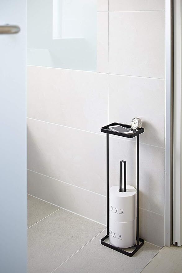 indian decor 43009 Tower Roll Paper Stand with Tray/Tissue Tower/Mobile Stand for Bathroom Iron Toilet Paper Holder-picture-26